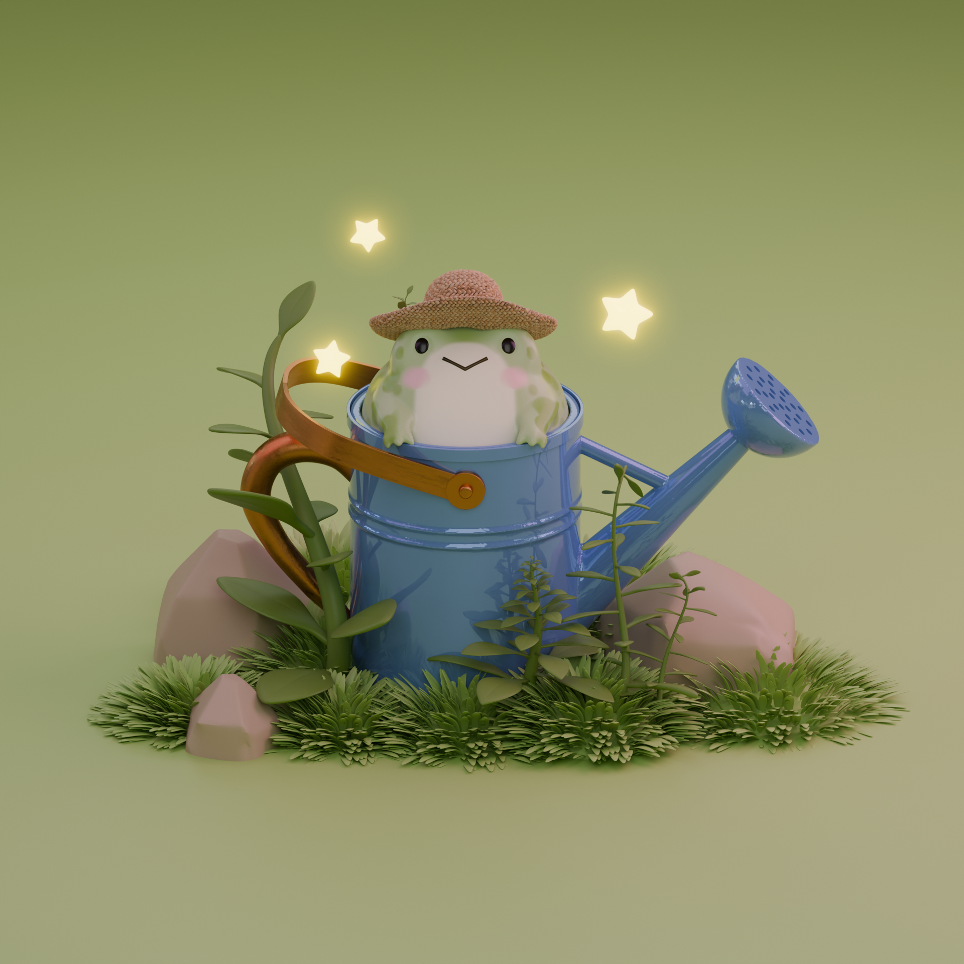 Week 10 - Watering can and frog