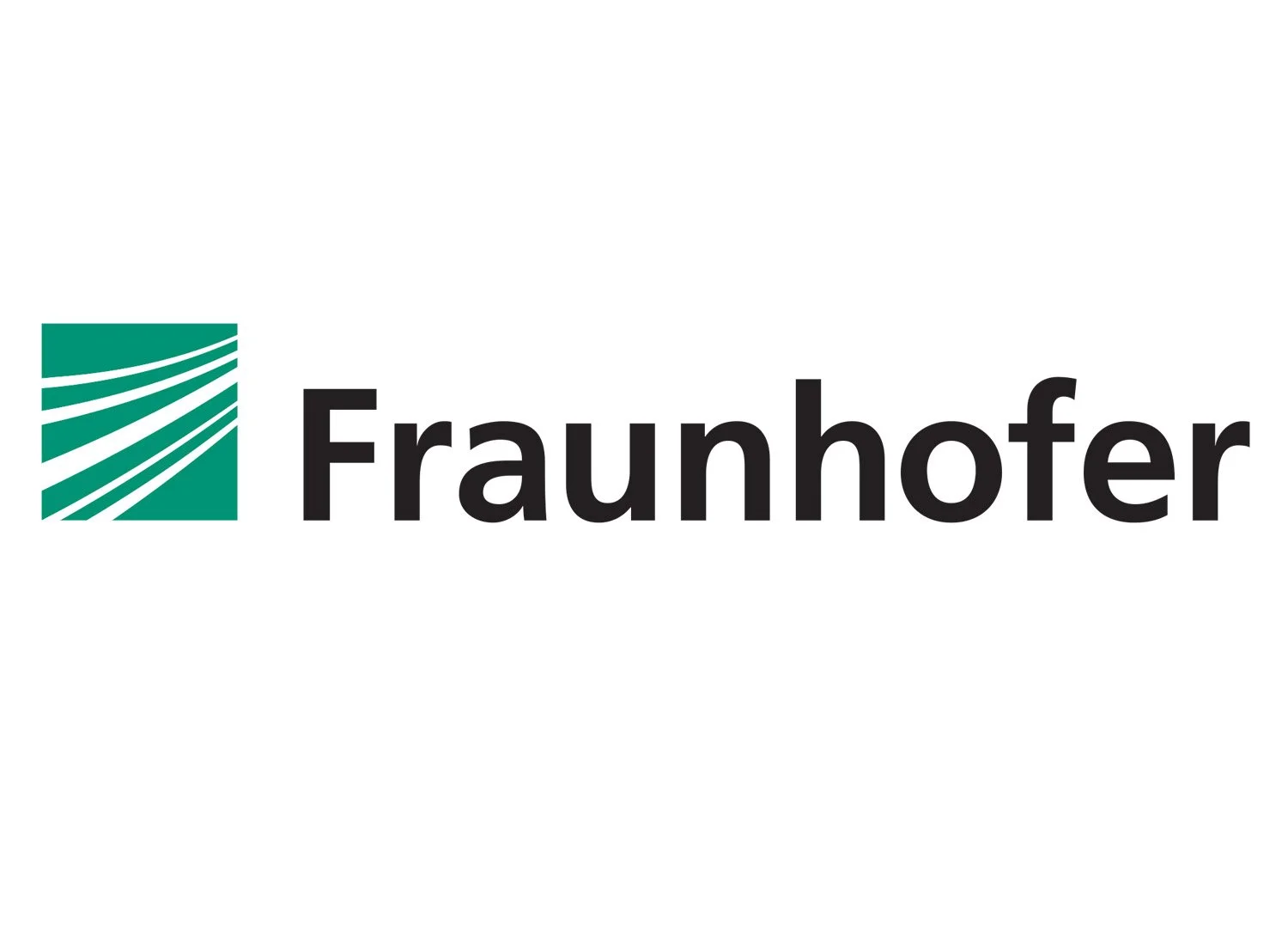 Das Logo des Fraunhofer-Instituts mit grünem Symbol und schwarzem Text 'Fraunhofer'