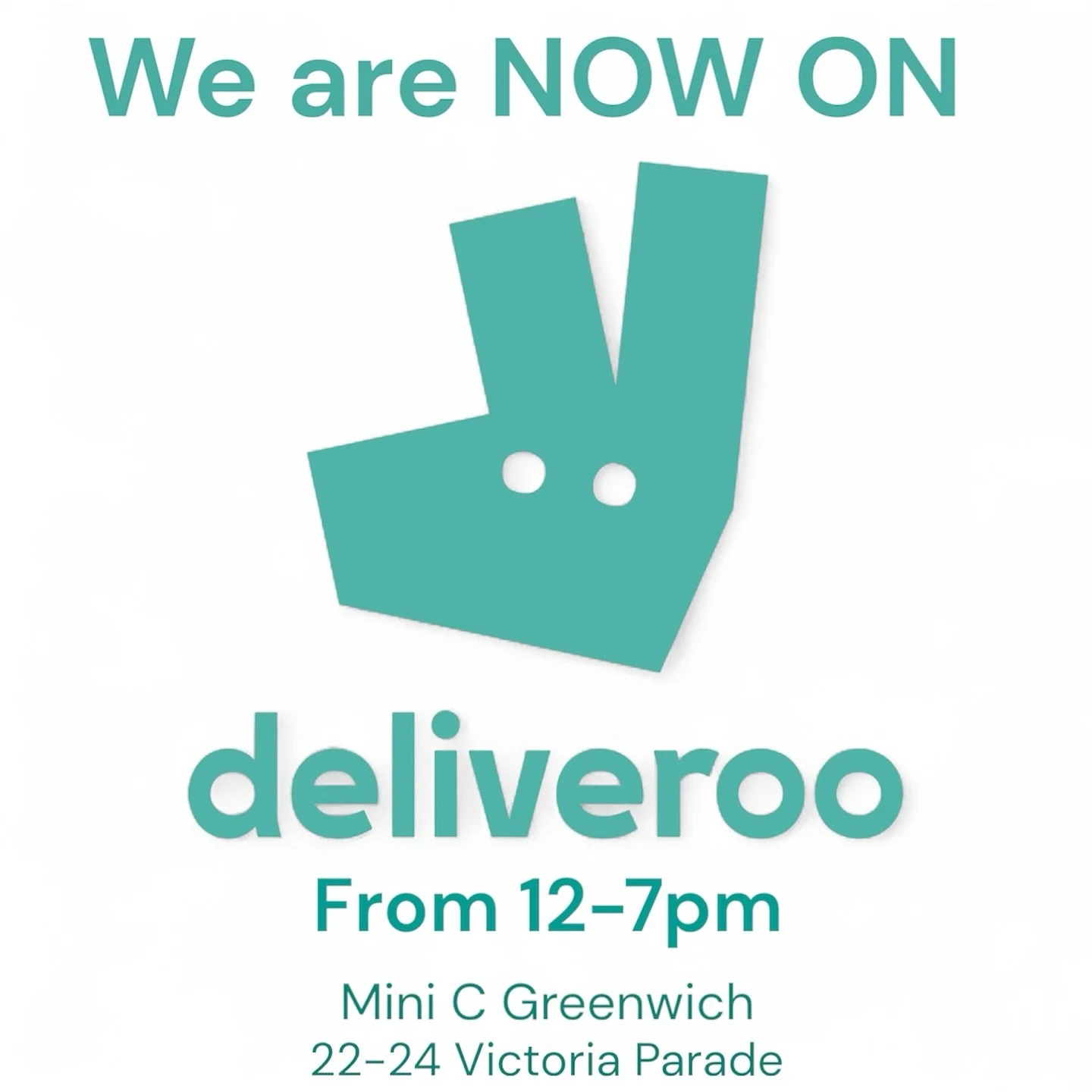 📢📣WE&rsquo;RE NOW ON DELIVEROO!

Craving your MINI C favourites? Now you can enjoy them delivered straight to your Door! 🏡

📍 22 - 24 Victoria Parade
⏰ 12 - 7pm 
 
Order now and treat yourself 🎉
#MiniCGreenwich #deliveroo 
#FoodDelivery