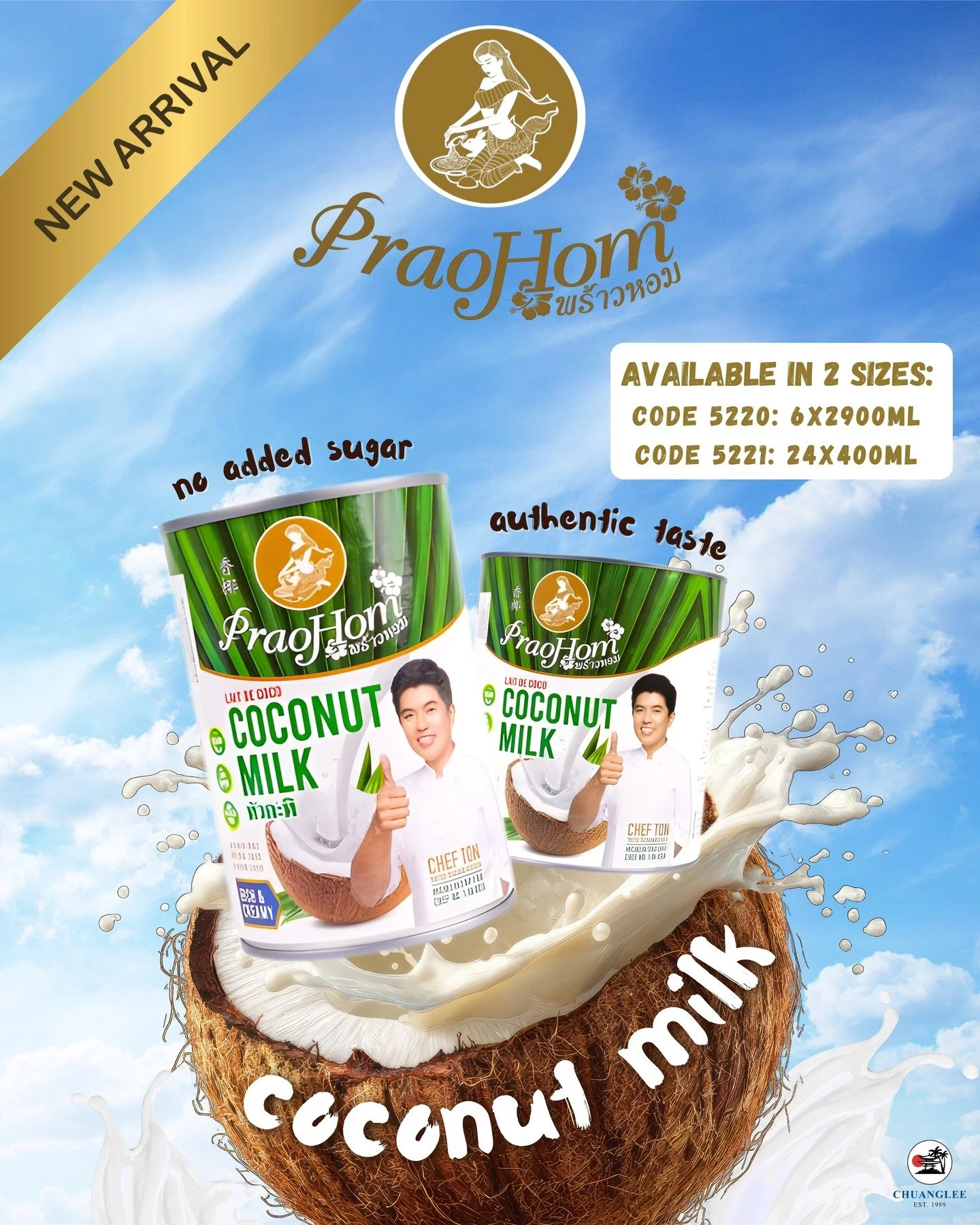 ✨NEW ARRIVAL &ndash; DON&rsquo;T MISS OUT! 

We&rsquo;re excited to introduce PraoHom Coconut Milk🥥. Made from high-quality Thai coconuts and perfect for curries, desserts and drinks.🍹

Available now in foodservice &amp; retail sizes!

👉 Fancy try