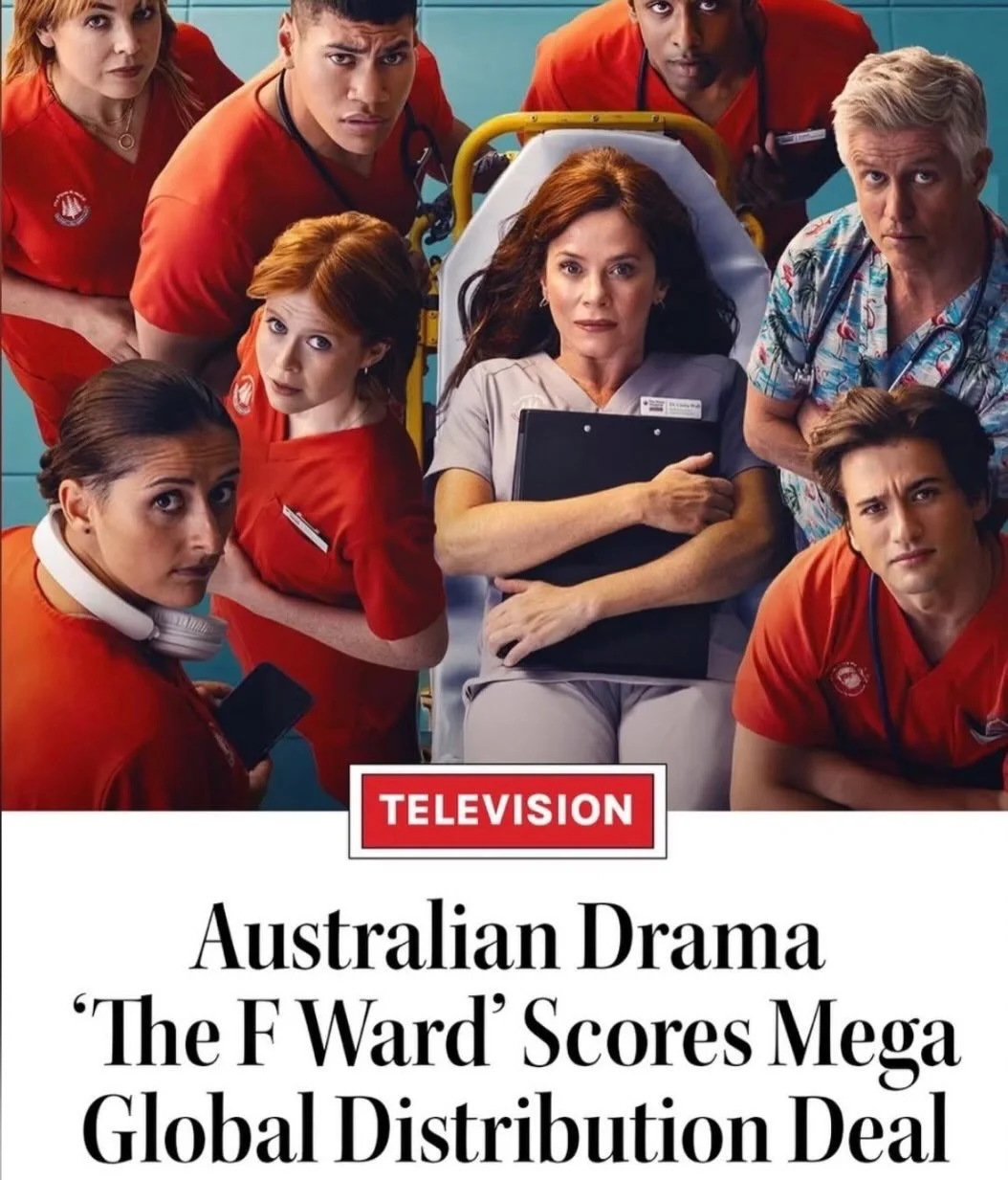 This gang were truly the BEST to hang out with at the hospital. 😅
To be a small part of the fastest selling Australian drama EVER, is pretty mind-blowing.
A joy to work with the awesome talent that is @alexfitzalan @ioanesaula @bond.lola.bond @emily