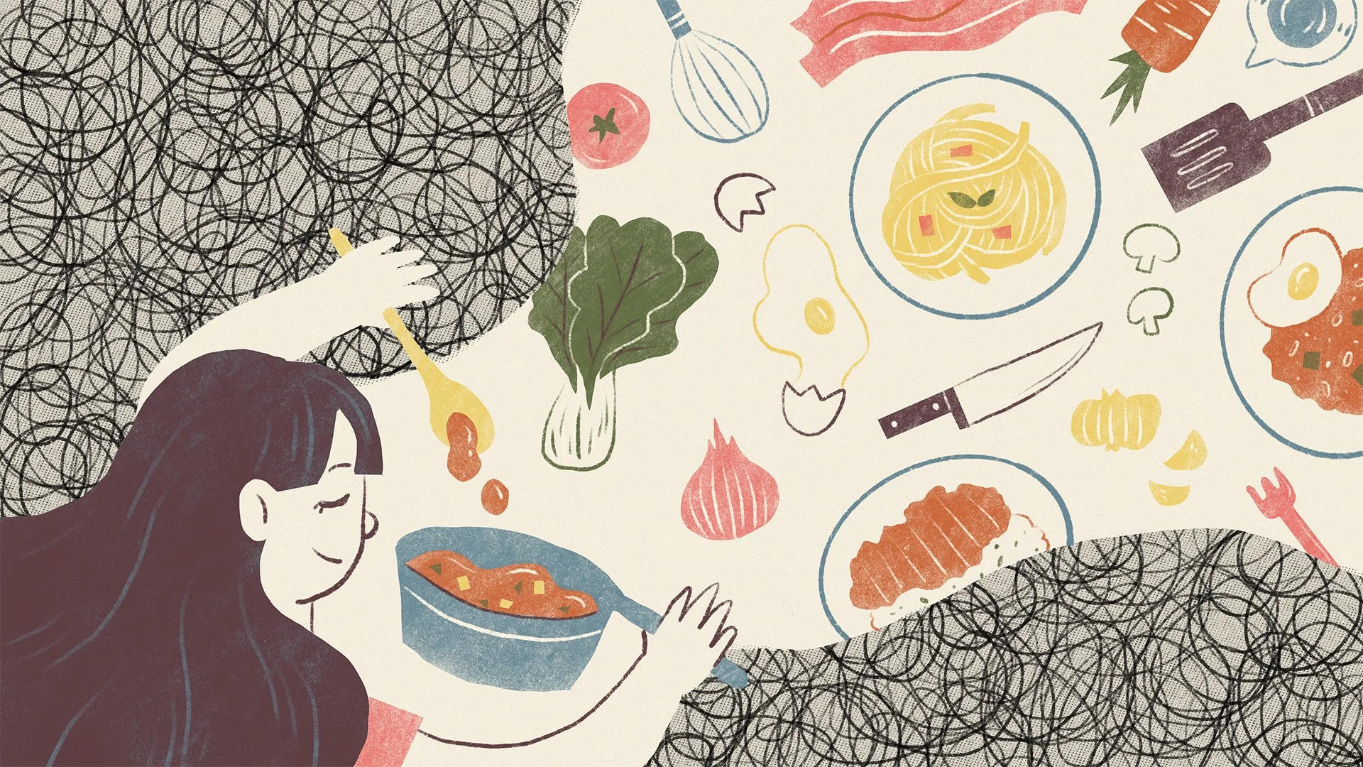 "Refuge in Cooking" —Philippine Star — Editorial Illustration  Editorial