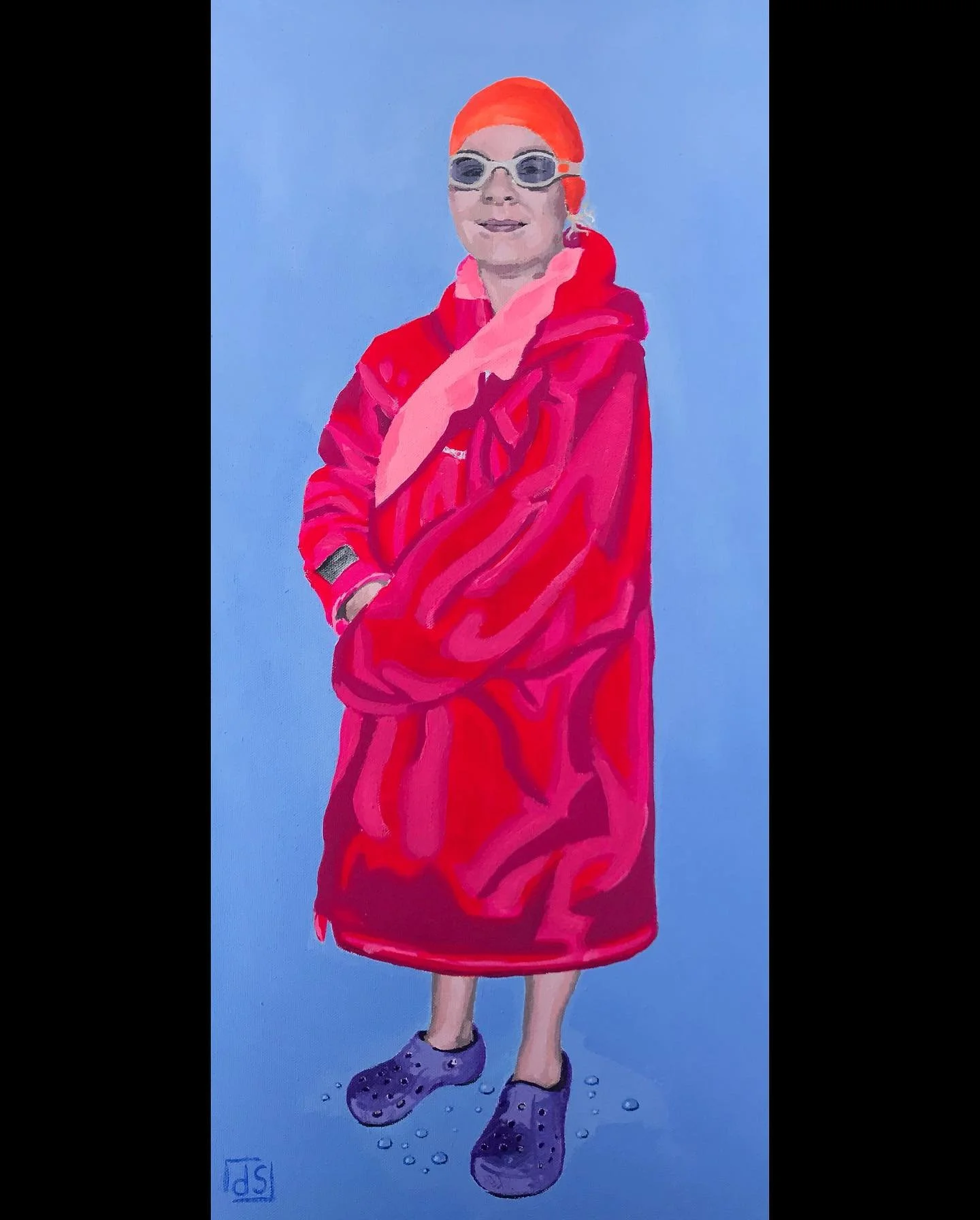 Two new paintings off to @cranleigharts Open Exhibition on Monday, on the theme of &lsquo;Water&rsquo;. The first one is a portrait of Genevieve, my granddaughter, off to Swimming Club! The second painting is called &lsquo;Crystal clear water&rsquo; 