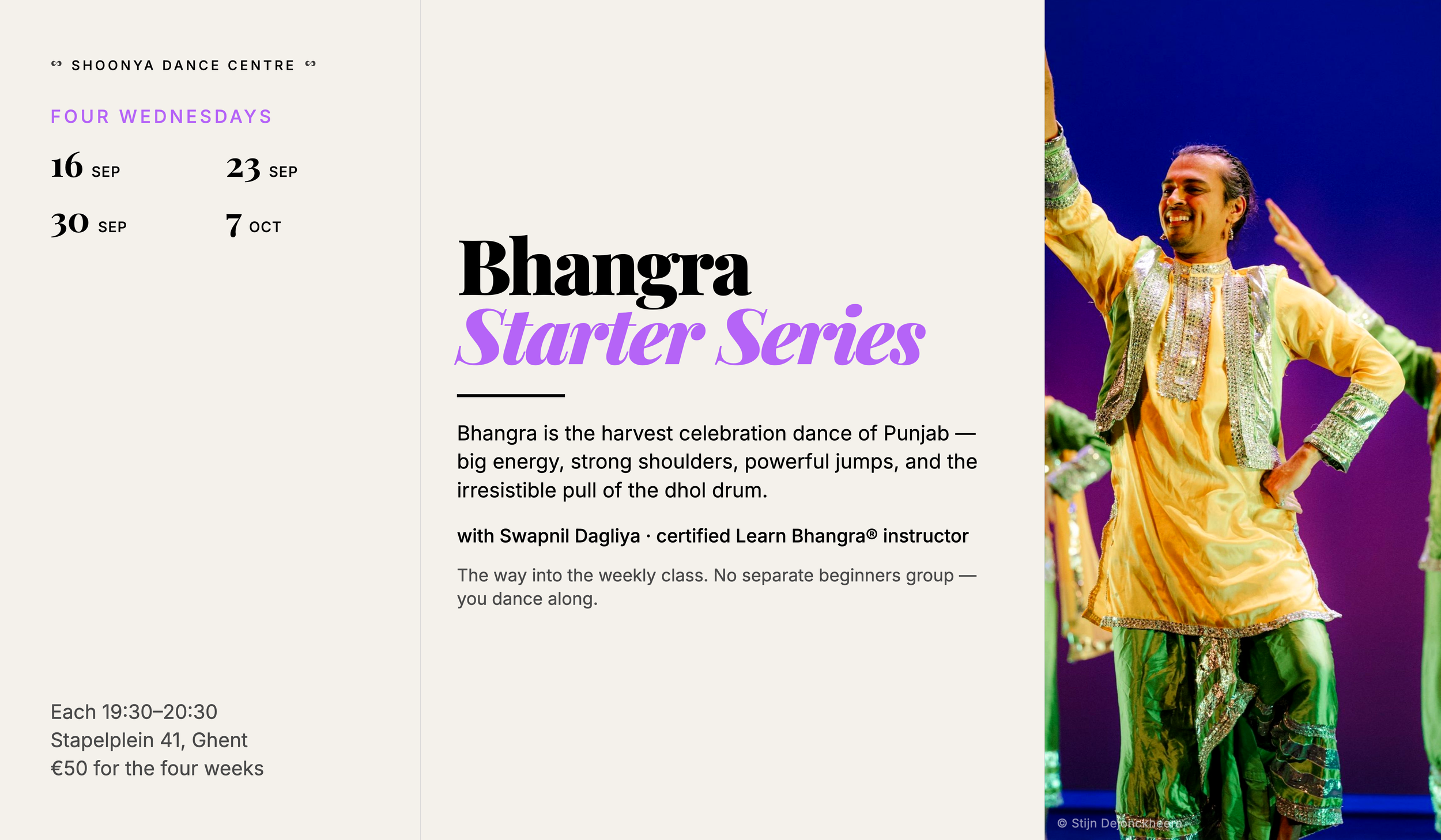 Bhangra Starter Series at Shoonya Dance Centre in Ghent