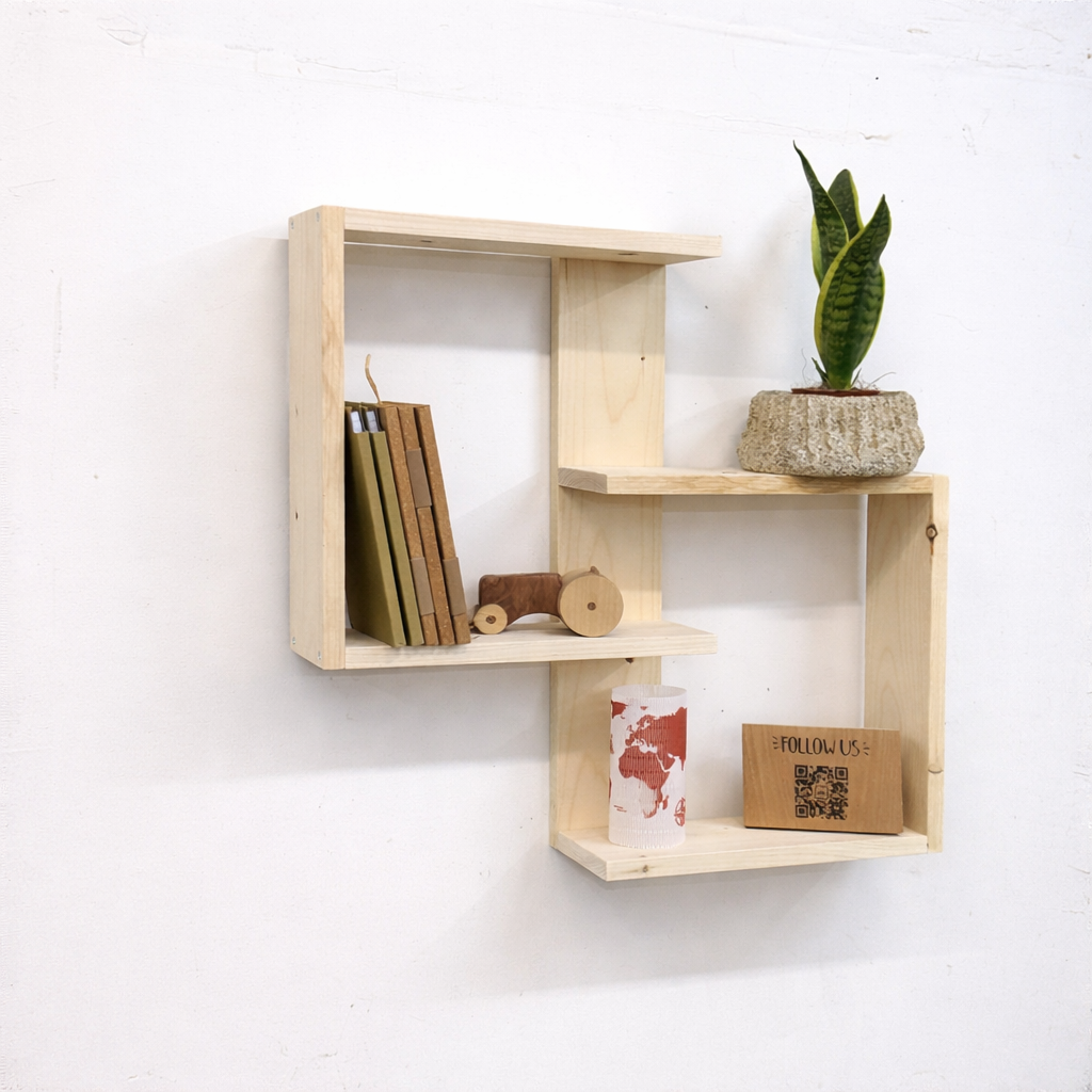 Wooden shelfing unit