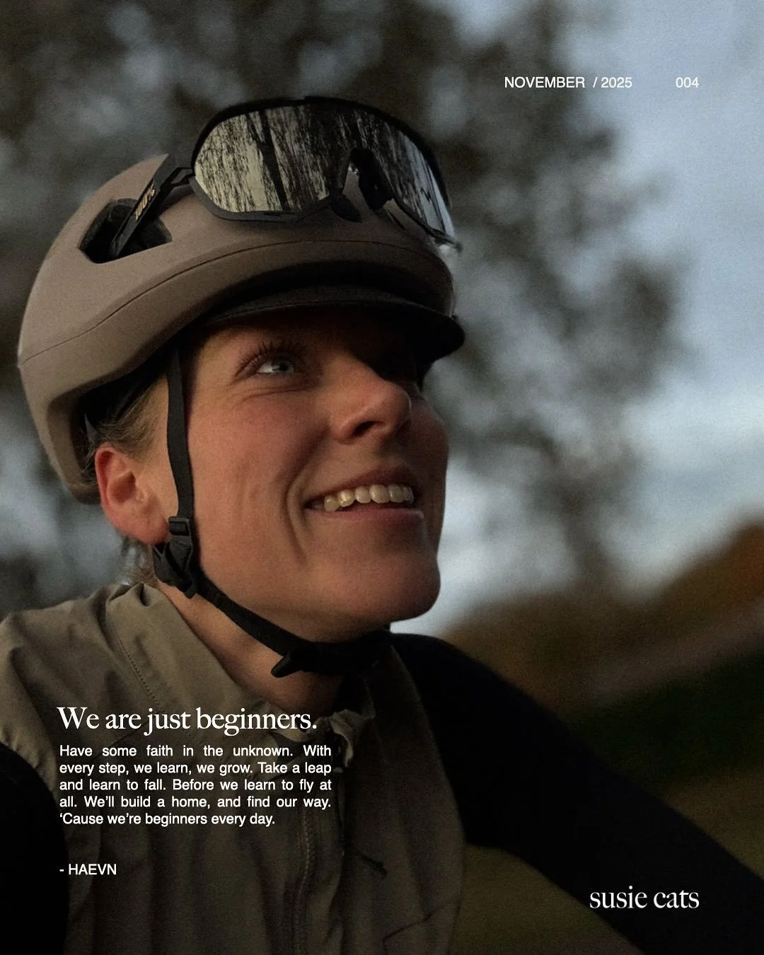 We are just beginners.
Have some faith in the unknown.
With every step, we learn, we grow.
We are just beginners.
Take a leap and learn to fall,
before we learn to fly at all.
We&rsquo;ll build a home and find our way,
&rsquo;cause we&rsquo;re