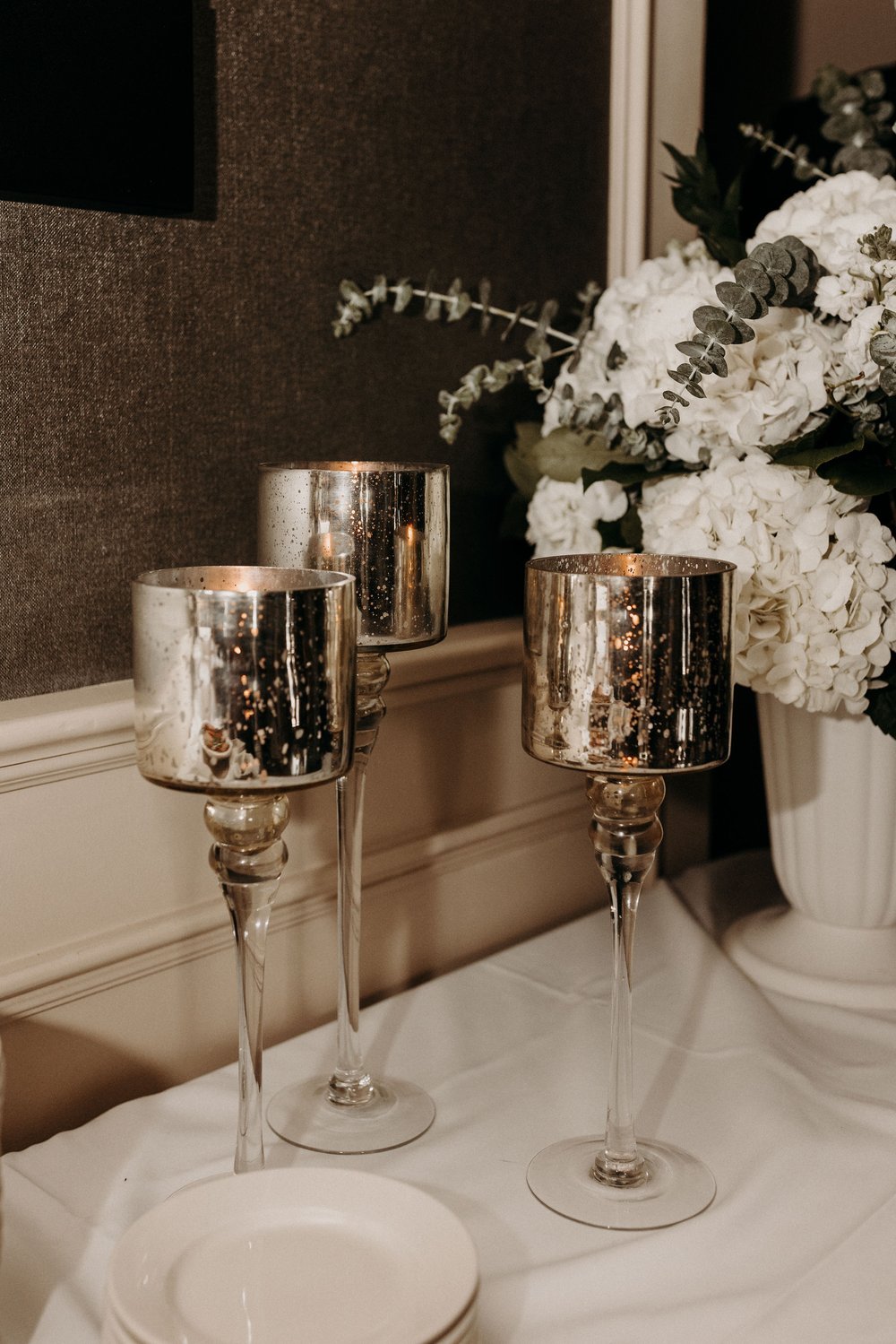 white flowers on table