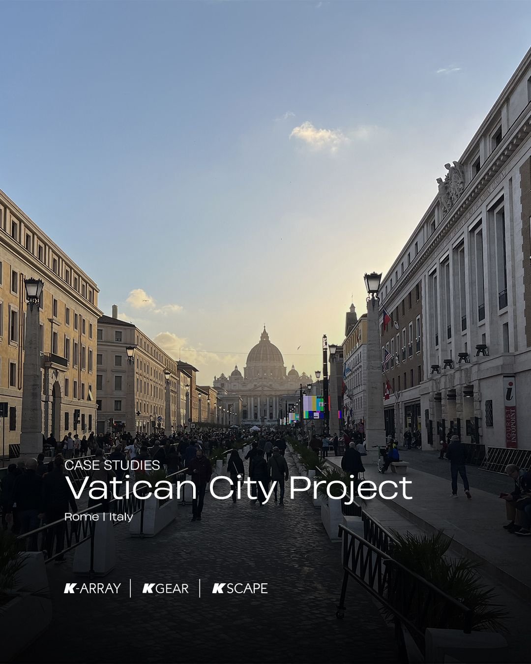 🇮🇹 K-array was chosen as the audio supplier for one of the Vatican's 2025 Jubilee celebrations in St. Peter&rsquo;s Square. 

🔉The Firenze KH7 and KS7 sub systems were at the heart of the large-scale audio setup installed by Agor&agrave;.

🔉The s