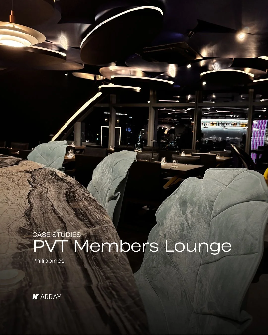📌🇹🇭 The PVT Lounge - a premium venue in the Philippines where K-array helped to elevate a complex, multi-purpose space into something truly extraordinary. 

From the refined VIP lounge to the bustling all-day dining area, from intimate hallways to