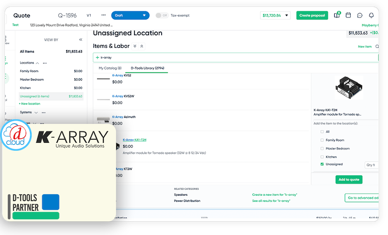 K-array audio solutions now available for specification within D-Tools