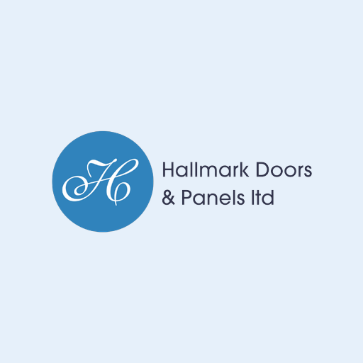 Logo for Hallmark Doors & Panels Ltd featuring a large stylized 'H' in a blue circle with the company's name beside it.