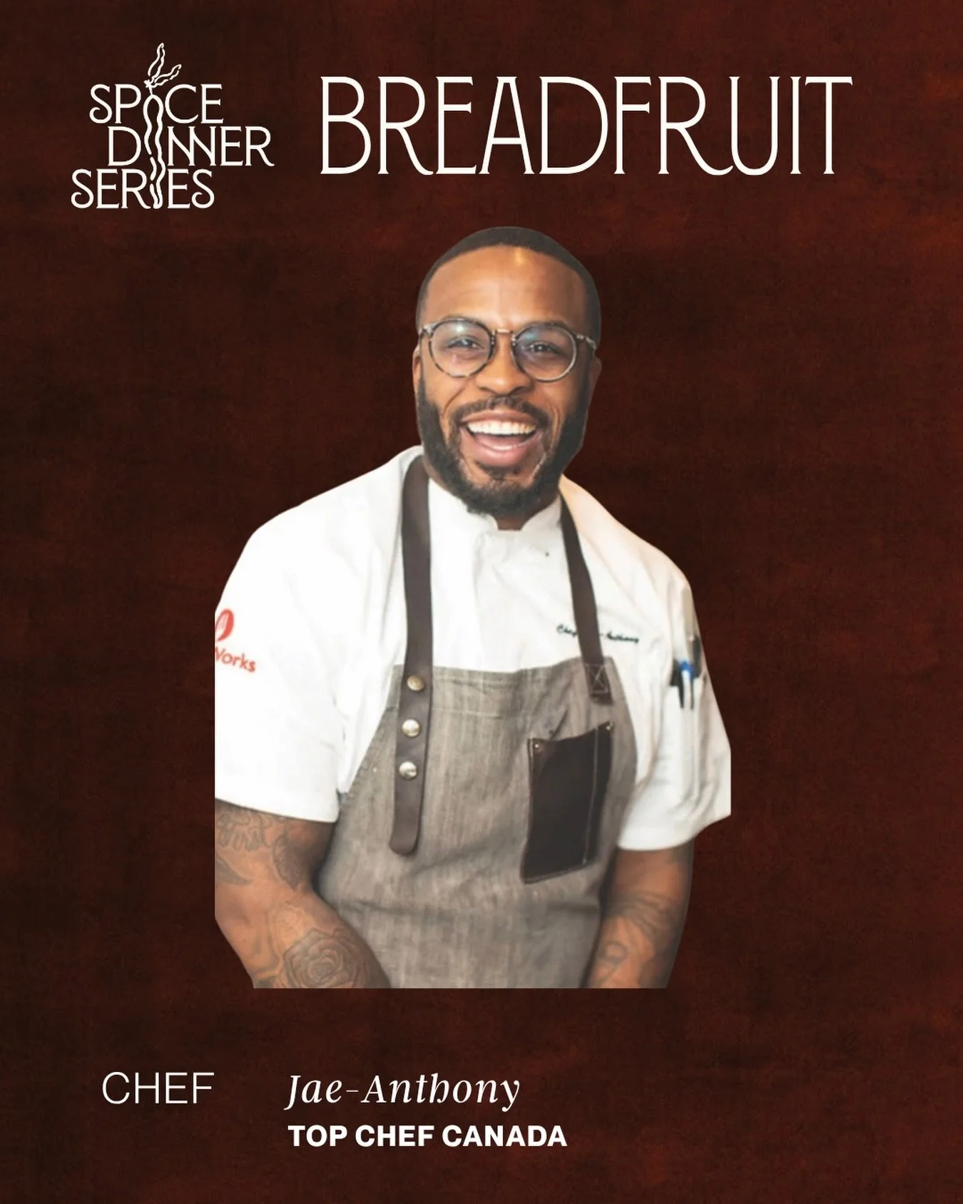 Introducing the chef behind Spice: Breadfruit. 

We&rsquo;re honoured to welcome @chef_jaeanthony to Edition III of the Spice Dinner Series.

His story started in his parents&rsquo; garage in 2012 and grew into one of Canada&rsquo;s boldest voices in