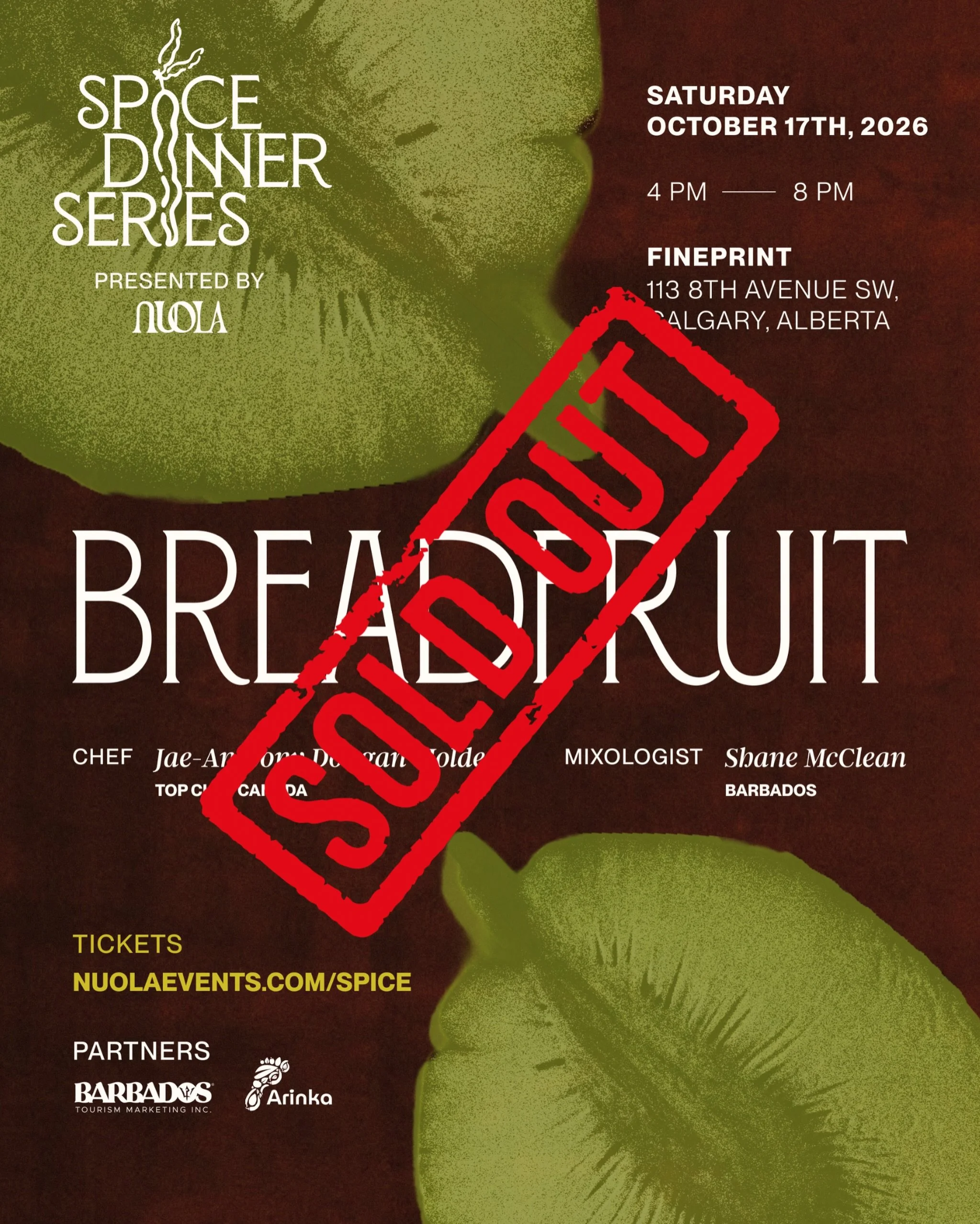 Sold out. 🌿

Every seat at the table for Spice: Breadfruit is spoken for &mdash; and we&rsquo;re so grateful. To everyone who said yes to an evening of breadfruit, Barbados, and the kind of story you can taste: thank you for trusting us with it.

If