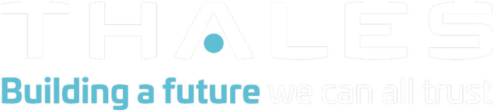 Thales logo with the slogan 'Building a future we can all trust' underneath.