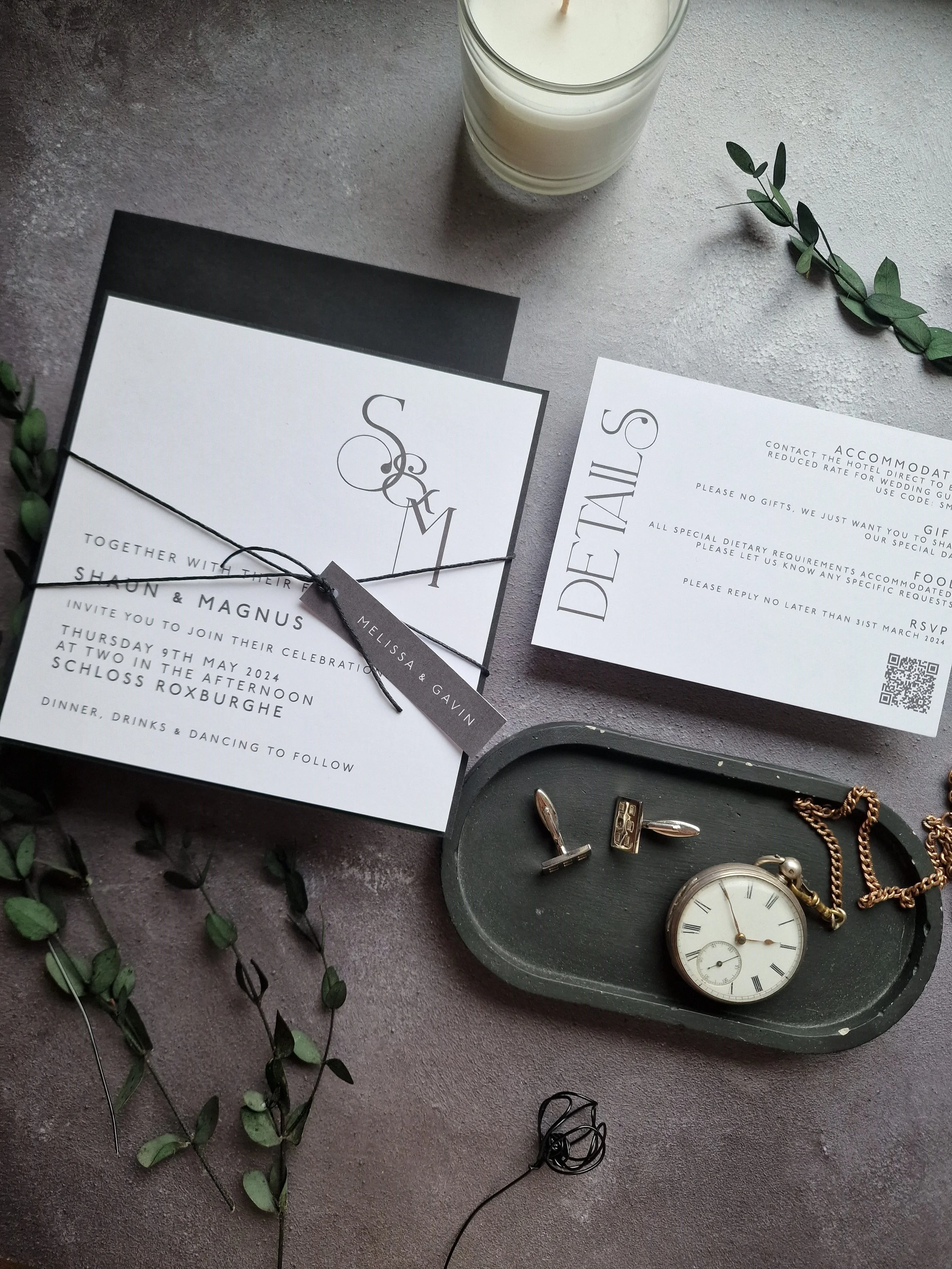 Monochrome Square Invitation