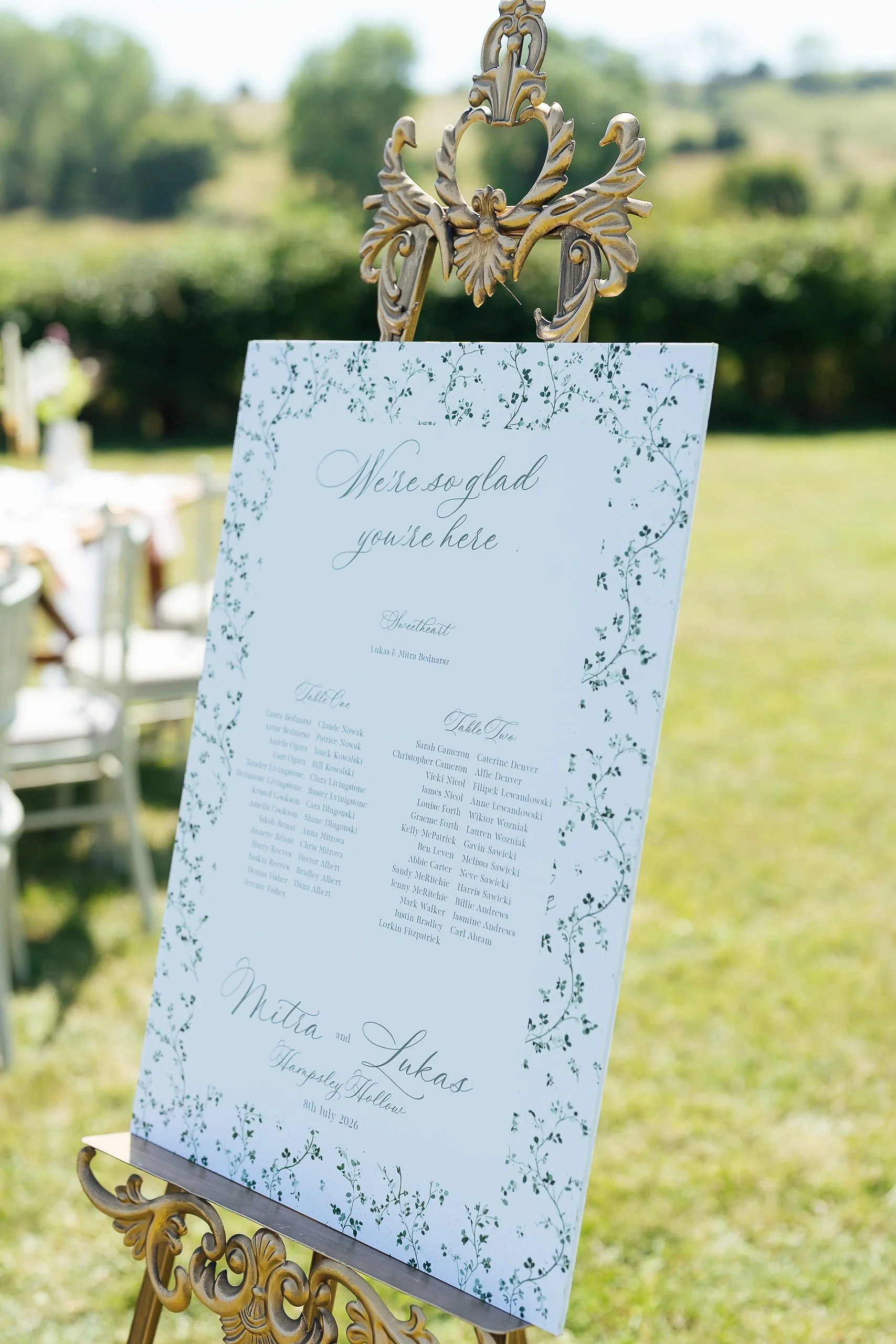 Country Garden Table Plan/Welcome Sigh A2