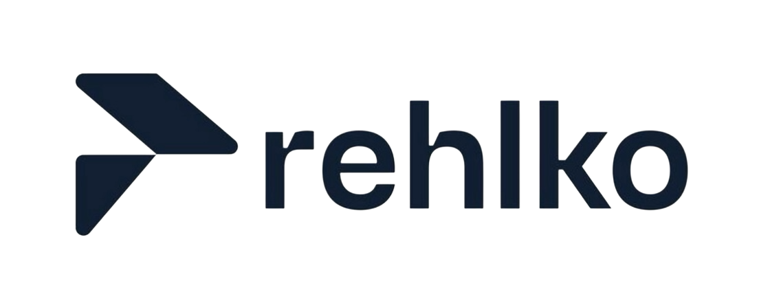 Rehko company logo with an arrow symbol and the word 'rehko' in lowercase.