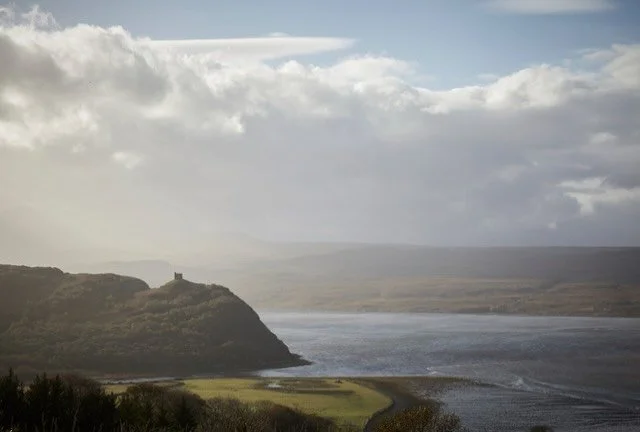 An adventure to the north coast today. We couldn&rsquo;t resist to walk up to this captivating castle at the mouth of the Kyle of Tongue, Varrich Castle, surrounded by mountains. A medieval tower house built over an old 14th century Norse fort by the