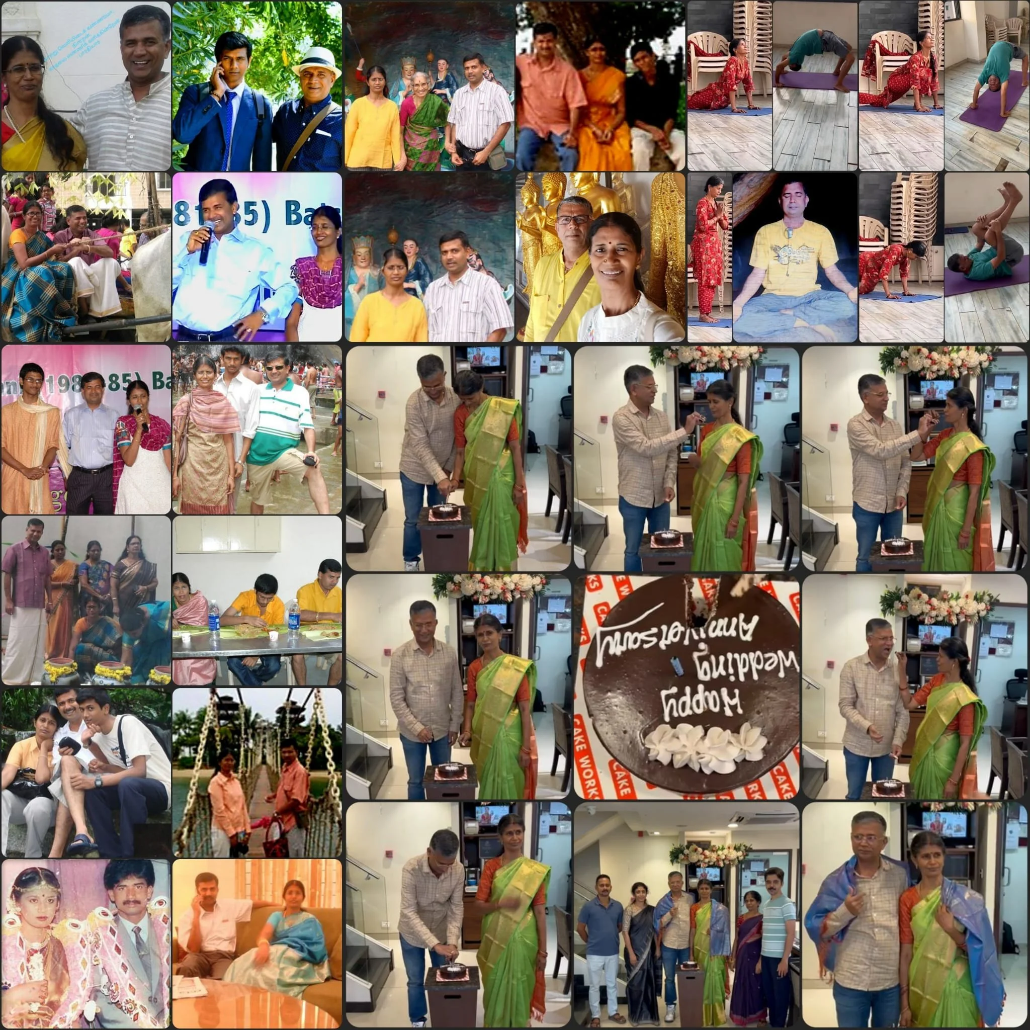 Pal's collage for Murugesan + Bharathi's 35th wedding anniversary on Nov/08/2025.