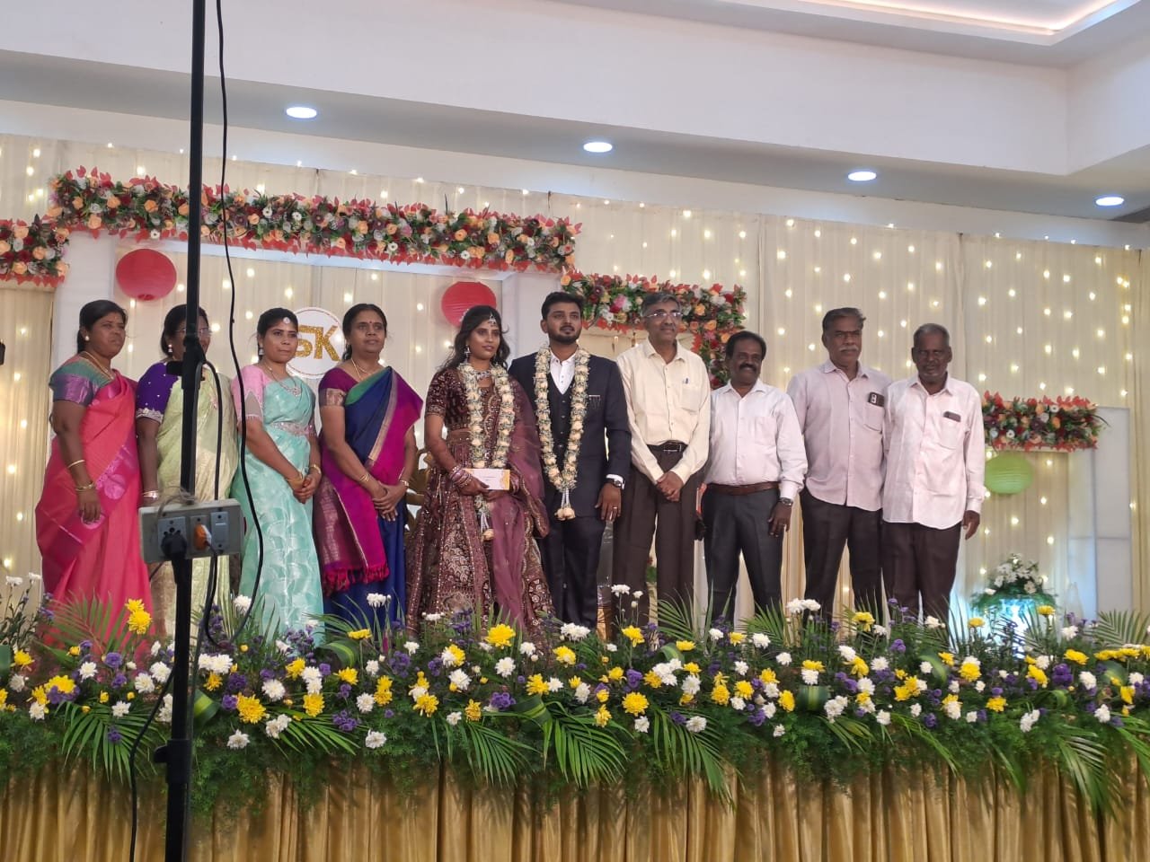 Friends at Palaisami's daughter's wedding on May/27/2025. (Devika, Kala, Sathyapriyadharshini, Latha, Kesavapriyadharshini)