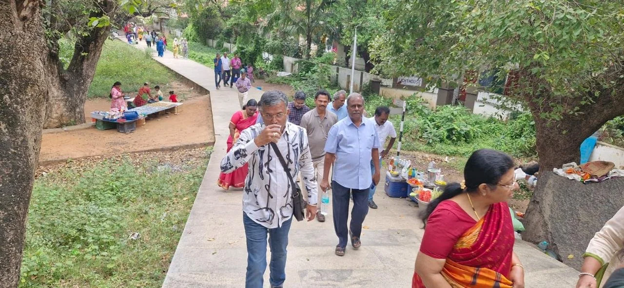 Murugesan drinking it up.