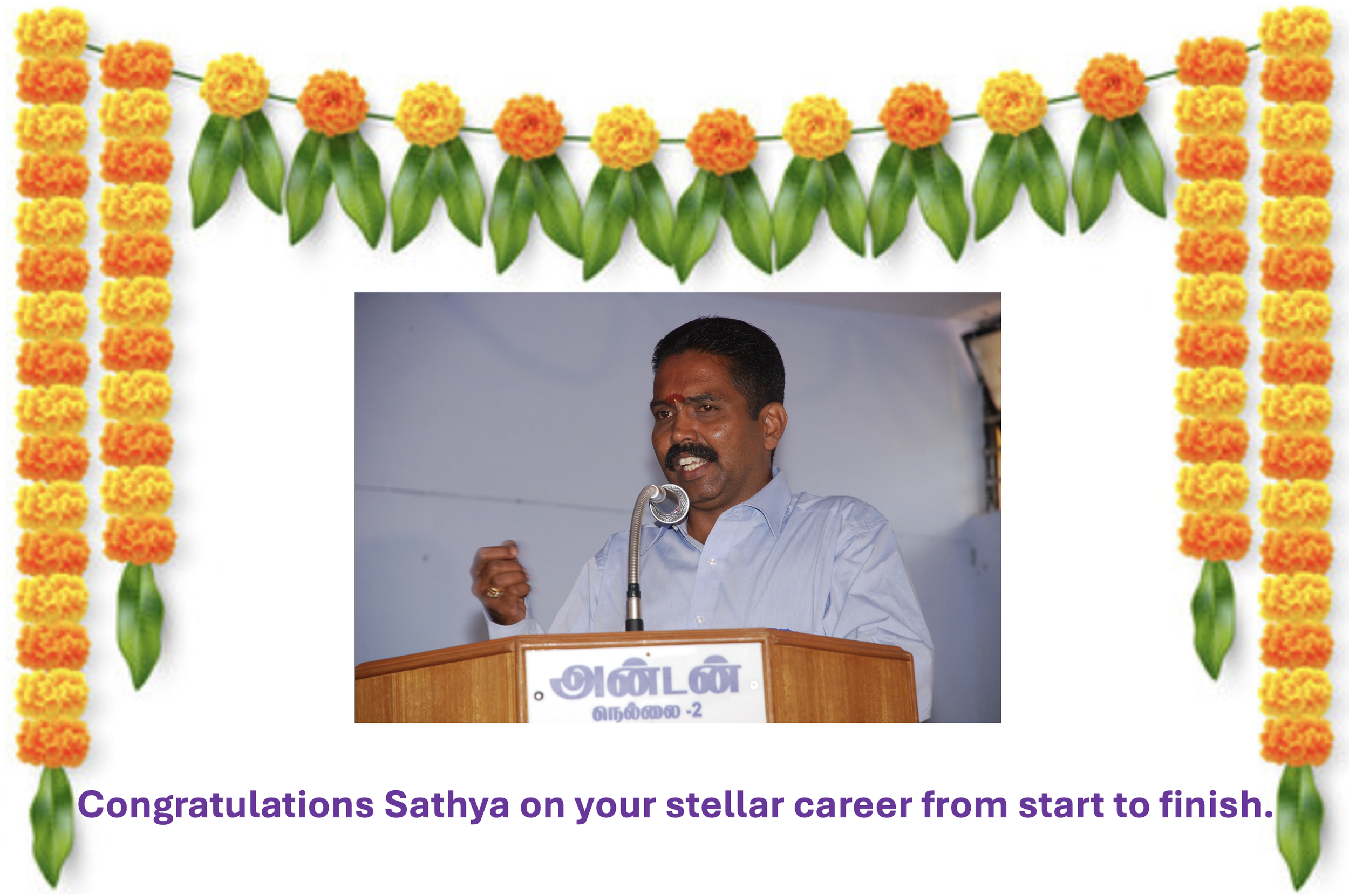 Senthil's greeting for Sathya on Apr/30/2024.
