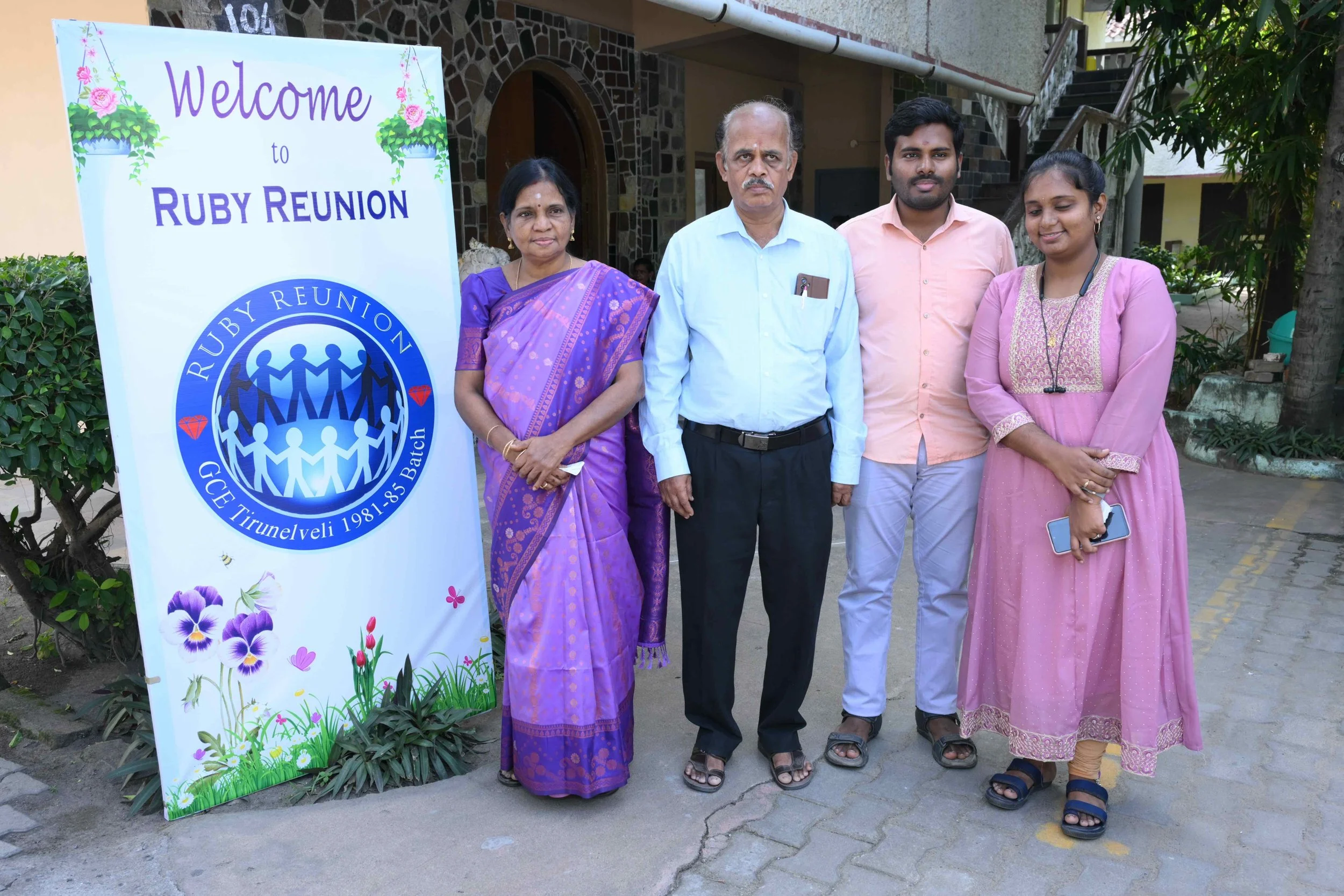 Kasi with his family looks forward to the Reunion. His wife Krishnaveni, daughter Nithiya and son Kathir Jai Lakshman.