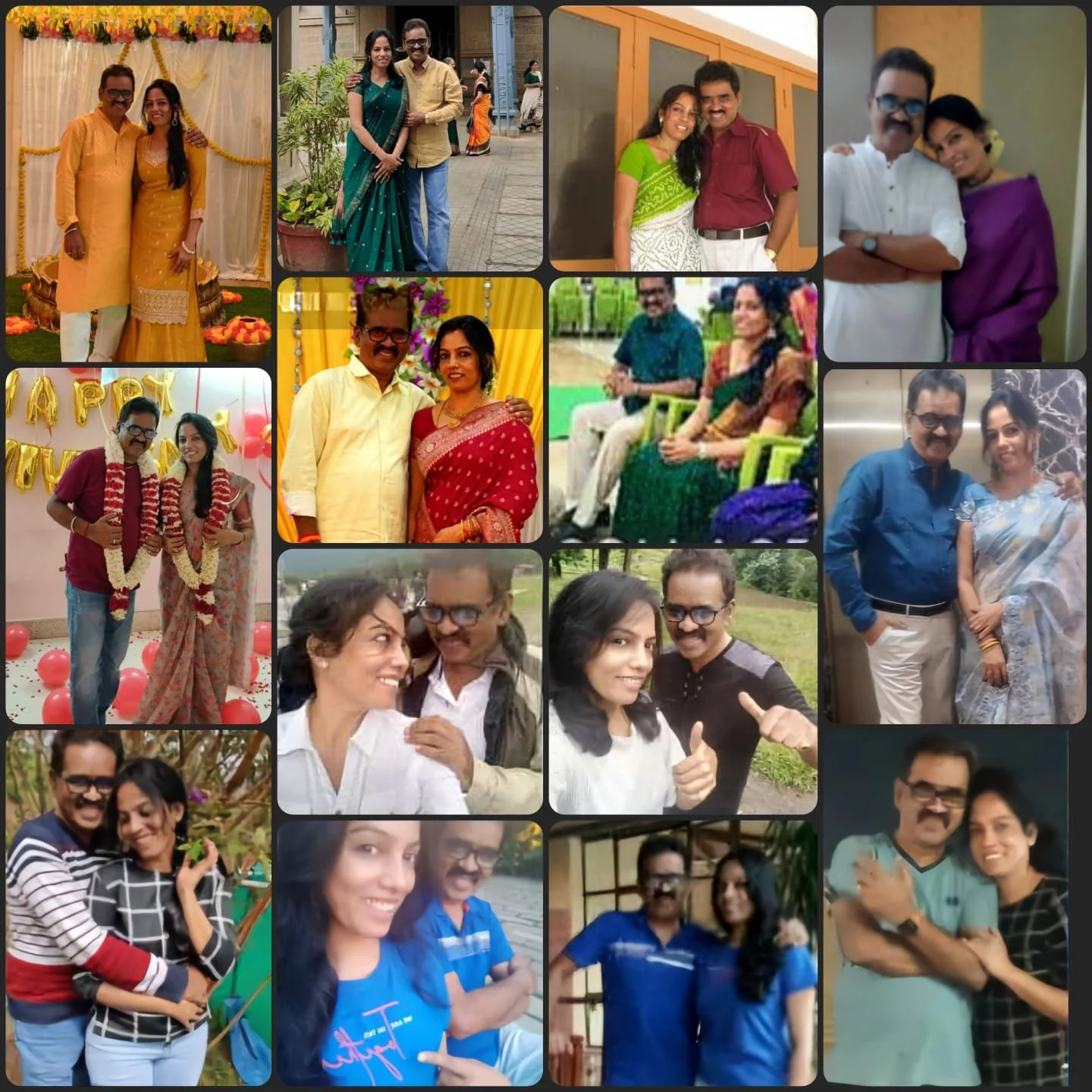 Pal's collage for R.Ravindran + Mythili's 28th wedding anniversary on Oct/20/2025.