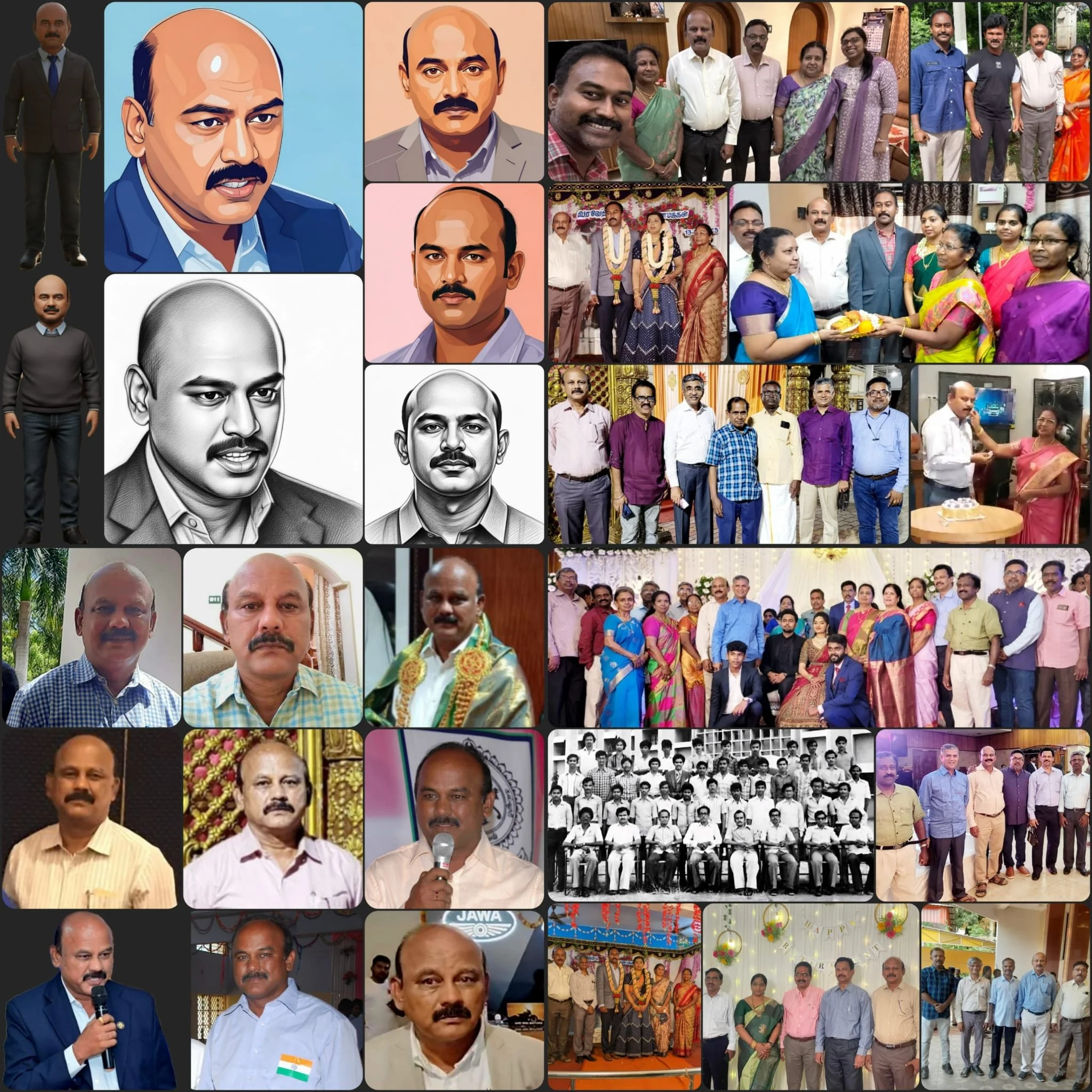 Pal's collage for VKS' 64th birthday on Oct/19/2025.