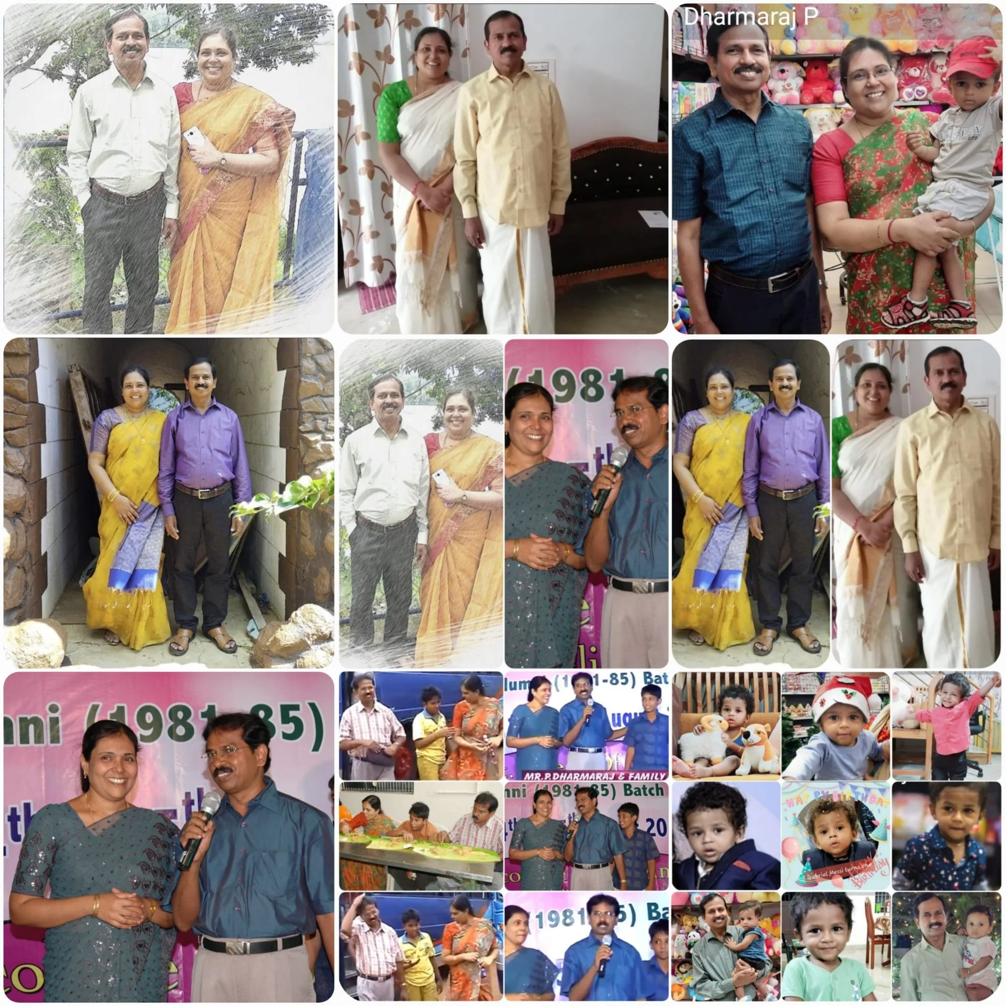Pal's collage for P.Dharmaraj + Cynthia's 35th wedding anniversary on Sep/06/2025.