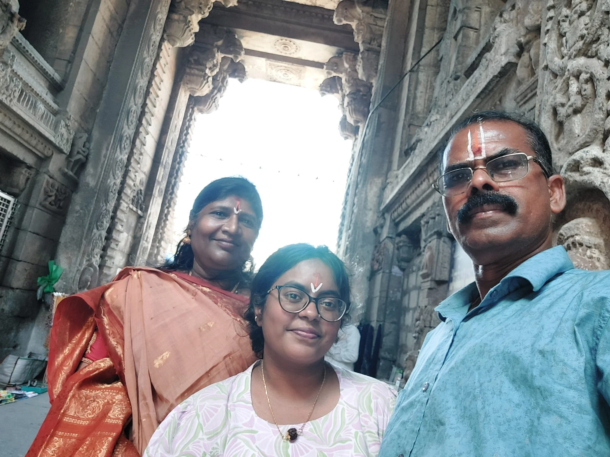 Sekaran + Bharathi with their daughter for their 33rd wedding anniversary on June/06/2026. He shared this and nine more pictures.