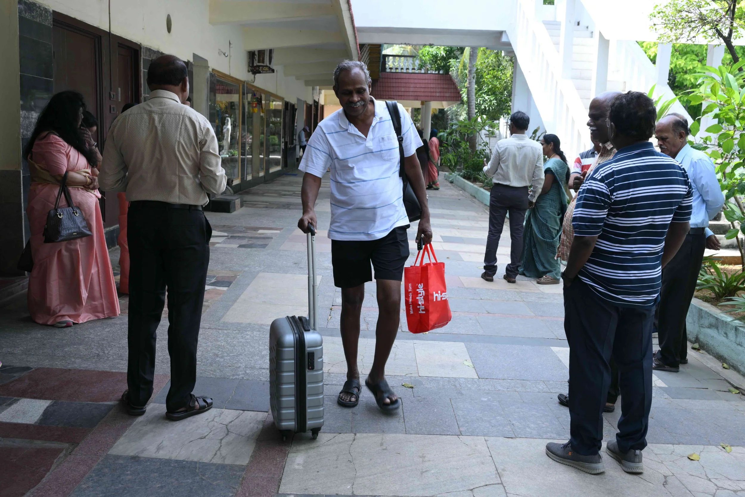 Packirisamy is definitely heading to he beach.