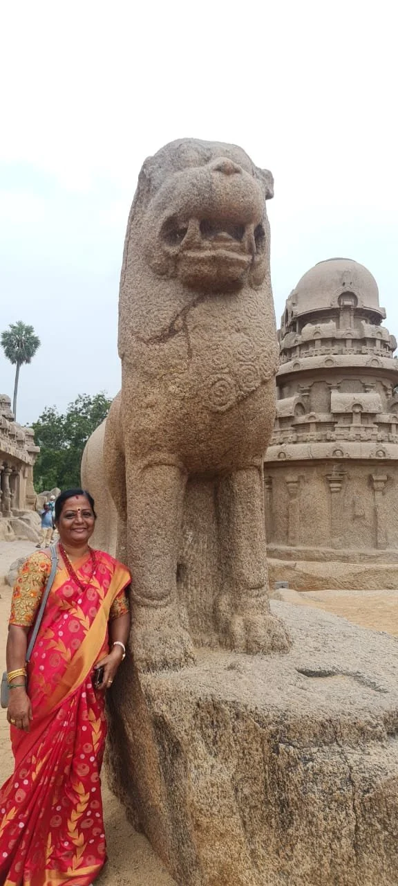 Malarvizhi and the Lion.