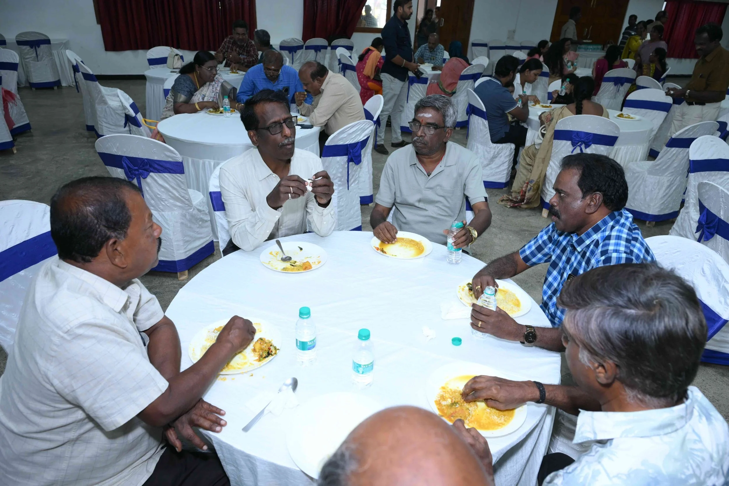 Consumption of more information than lunch at this table.