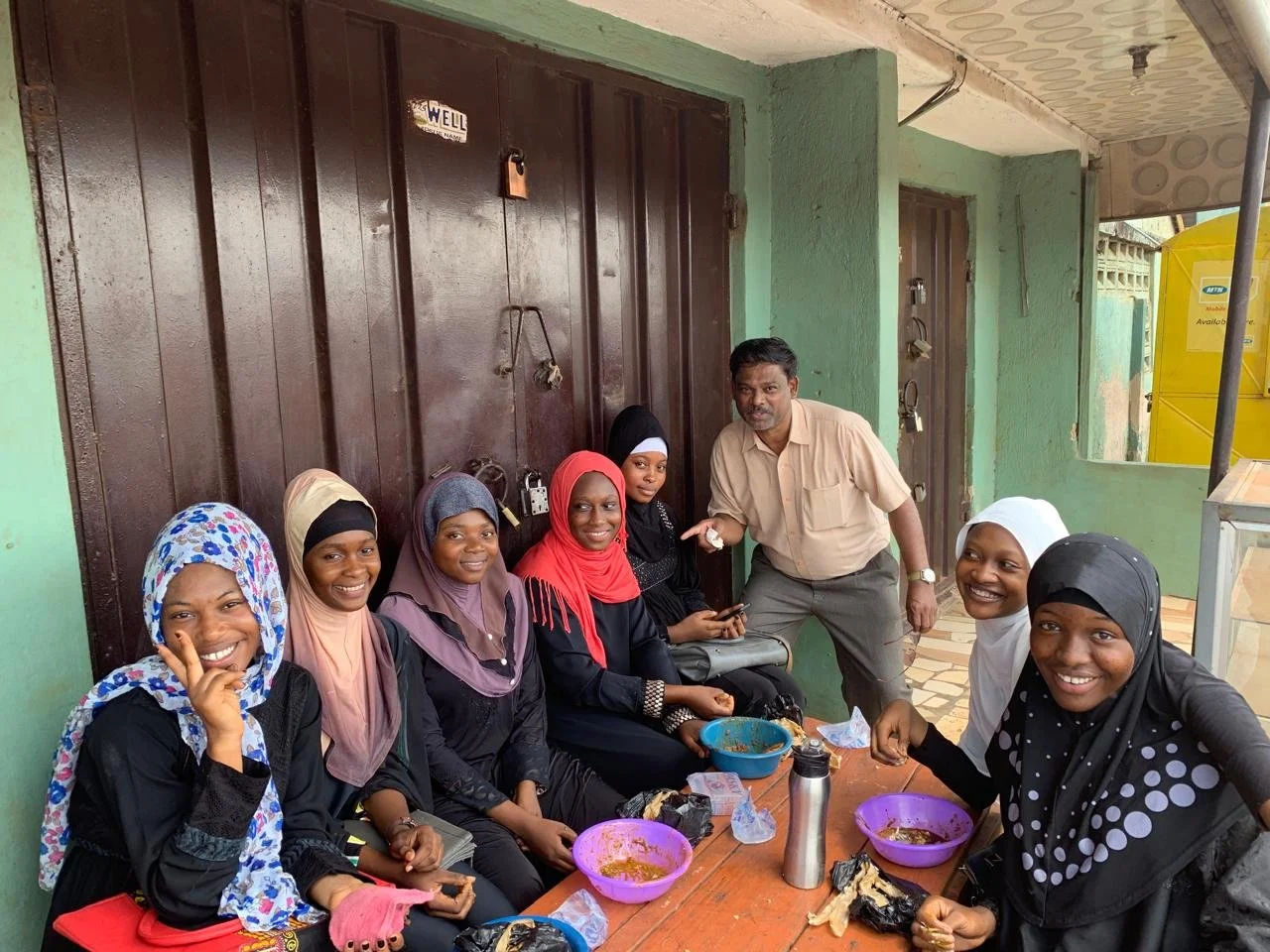 Younger A.J converses freely with his lady friends living in the Gulf region.