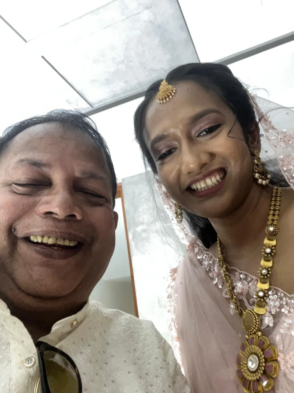 Shajahan with his dear daughter Tasnim on Dec/24/2025 during her engagement.
