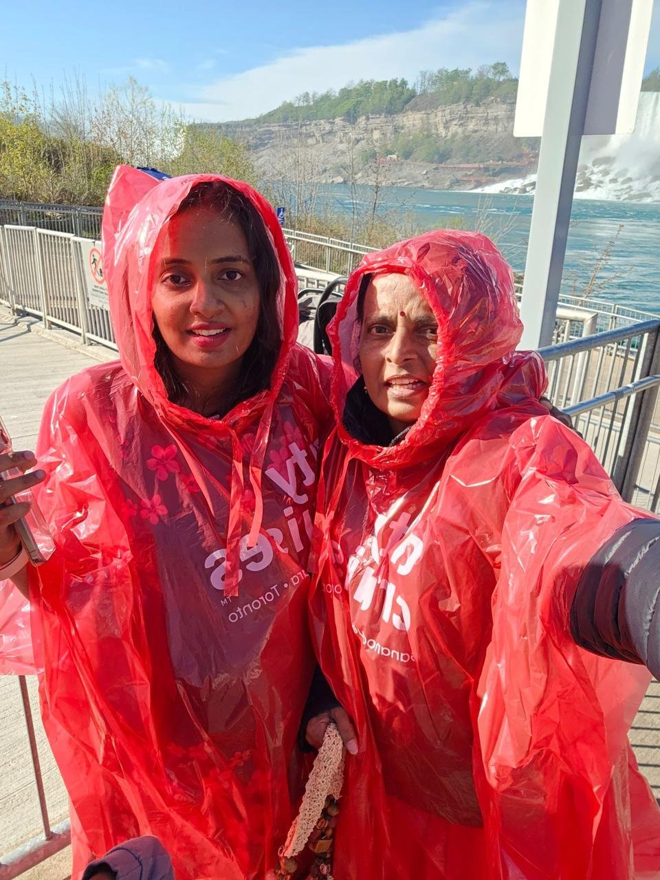Celine with her third daughter Anisha at the Canadian Niagara Falls on May/16/2025.