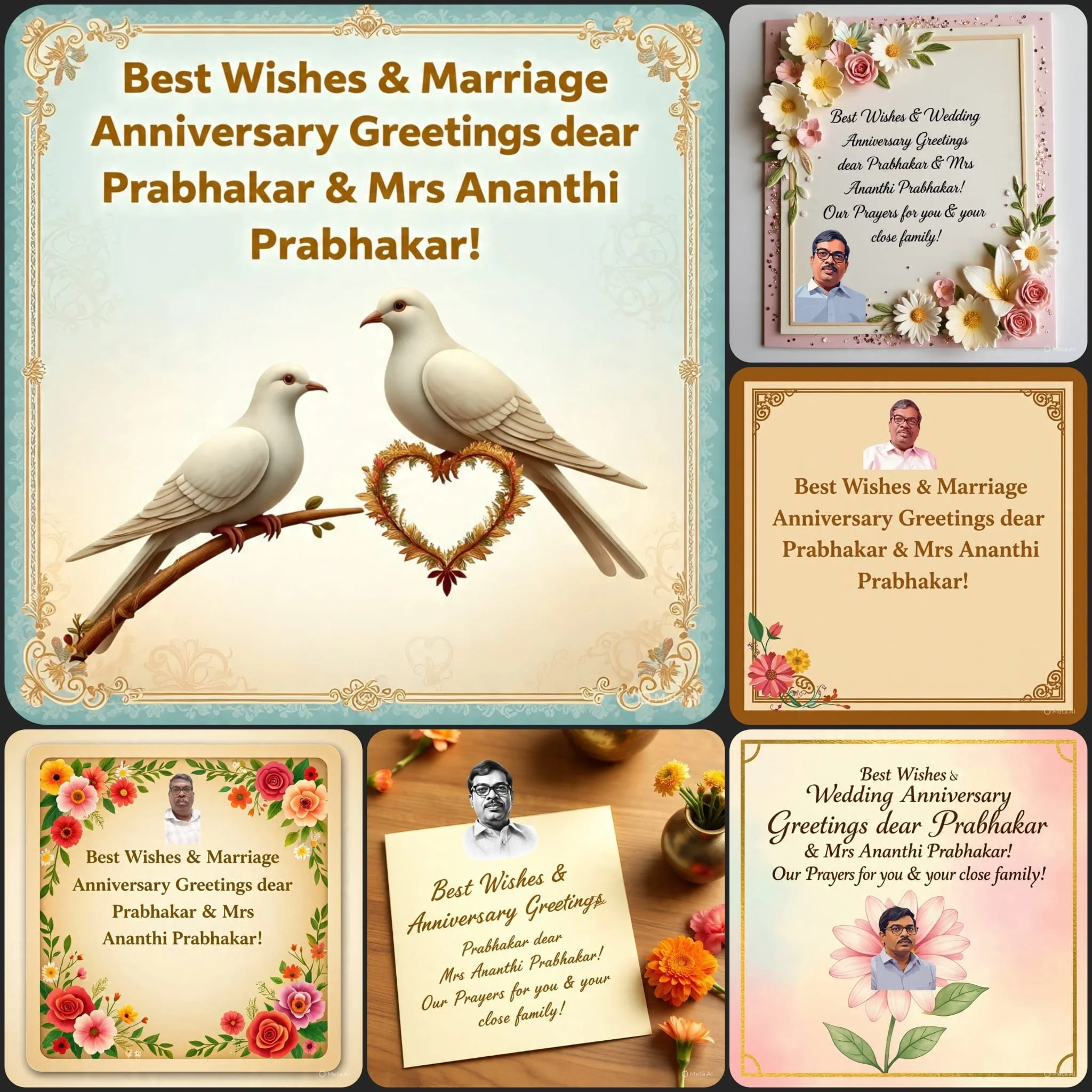Pal's collage for A.Prabhakar + Ananthi's 31st wedding anniversary on Sep/15/2025.