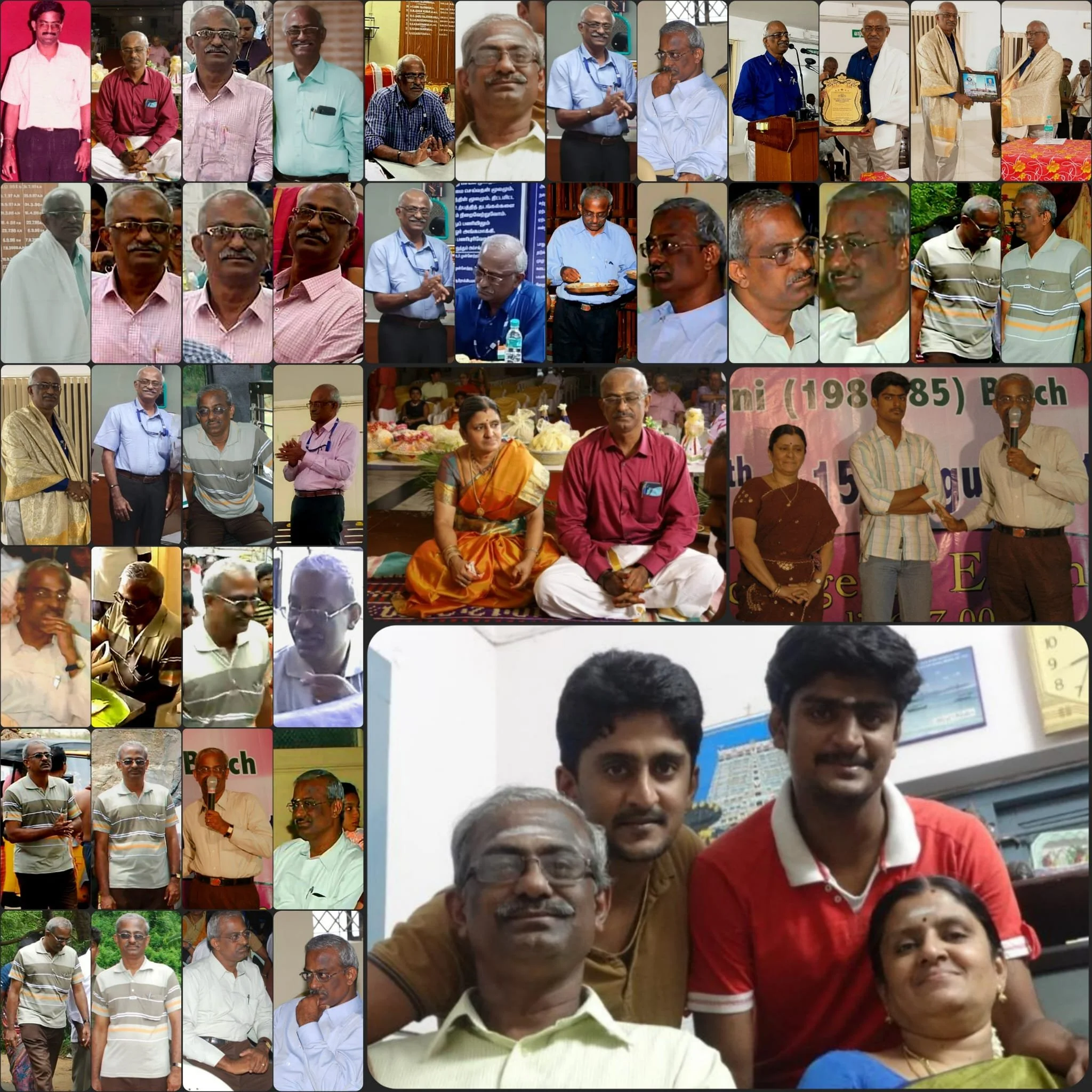 Pal's collage for Narayanan's 61st birthday on Jul/21/2025.