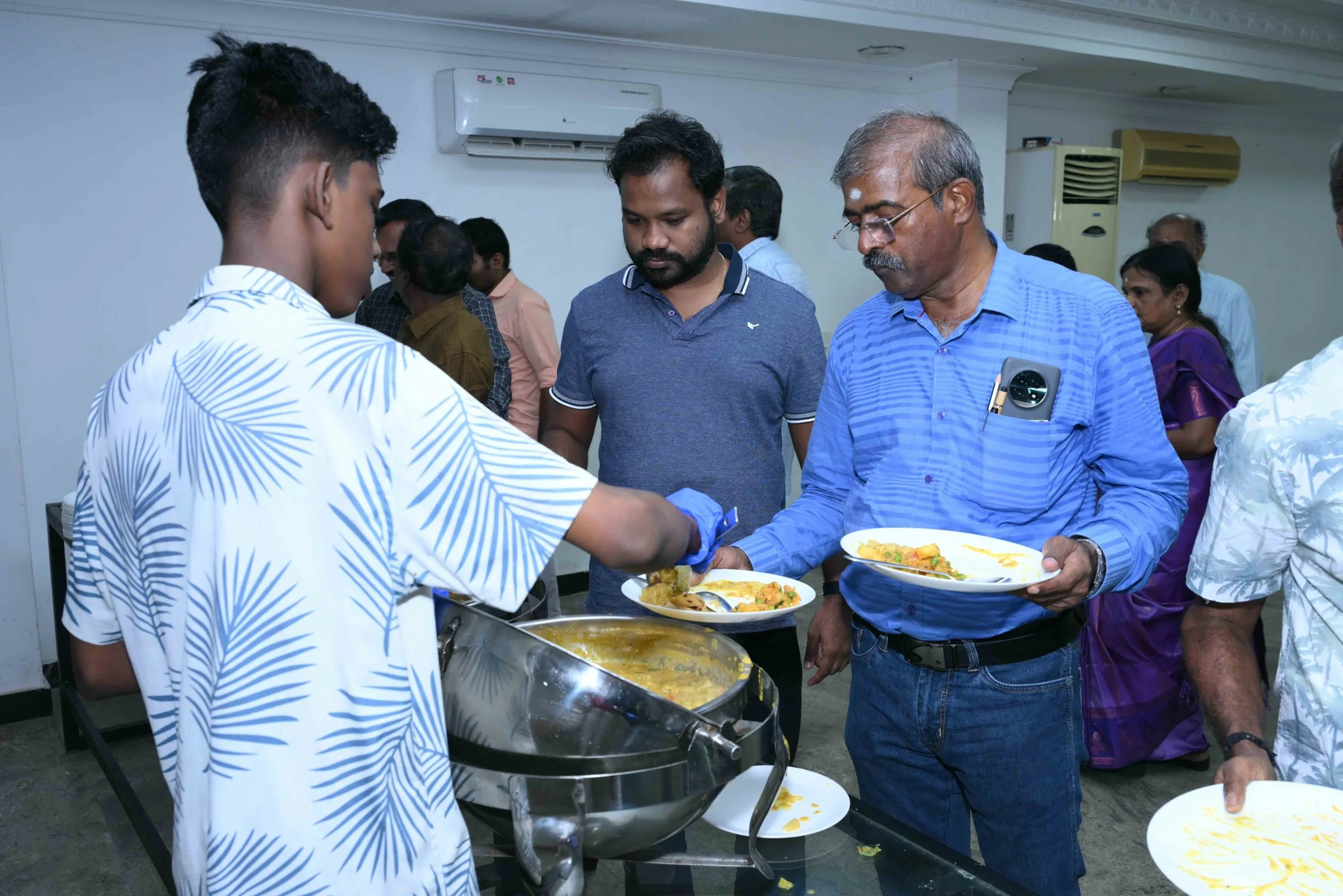 From his morning duty, Sekar is now onto his lunch duty.