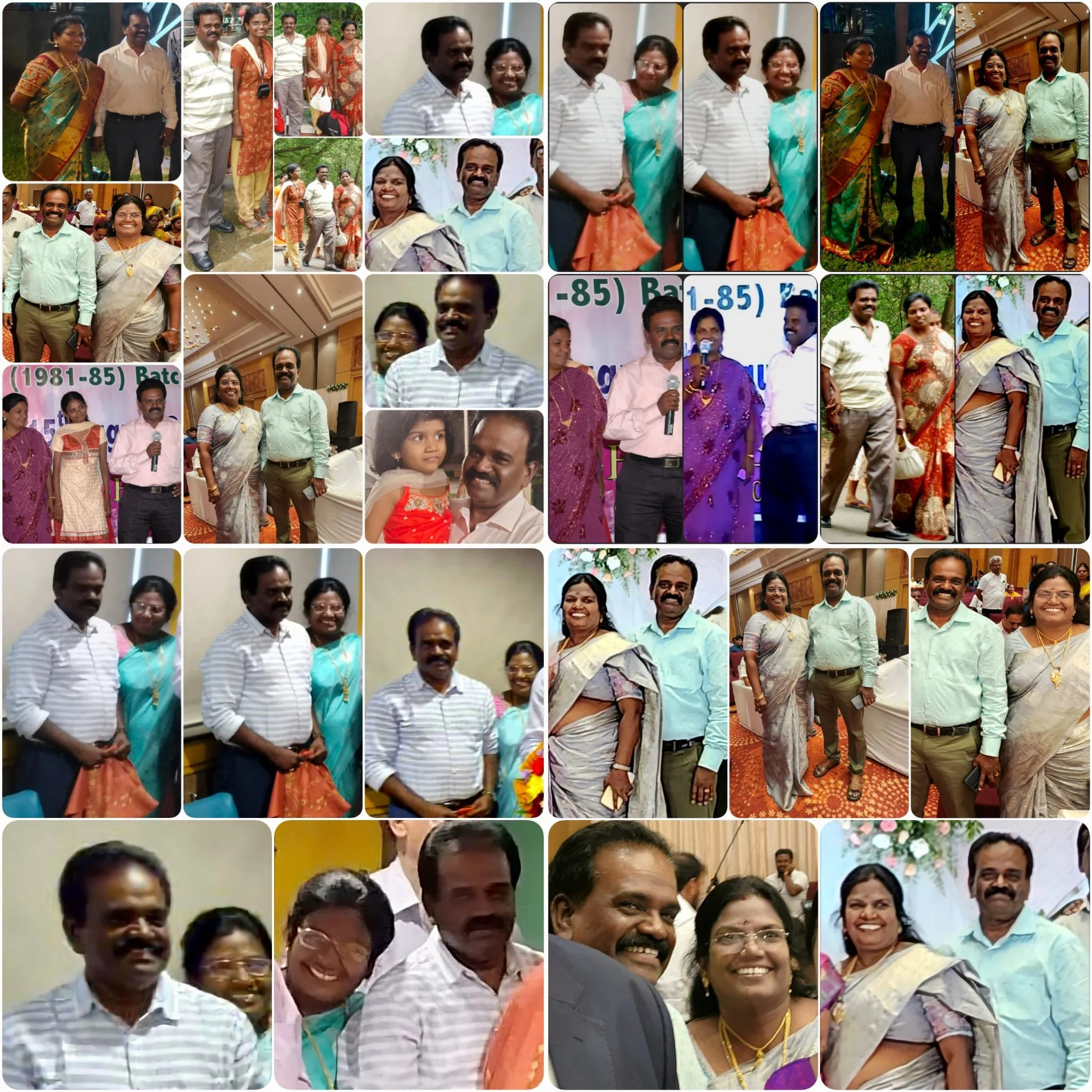 Pal's collage for Guna + Kala's 40th wedding anniversary on Aug/19/2025.