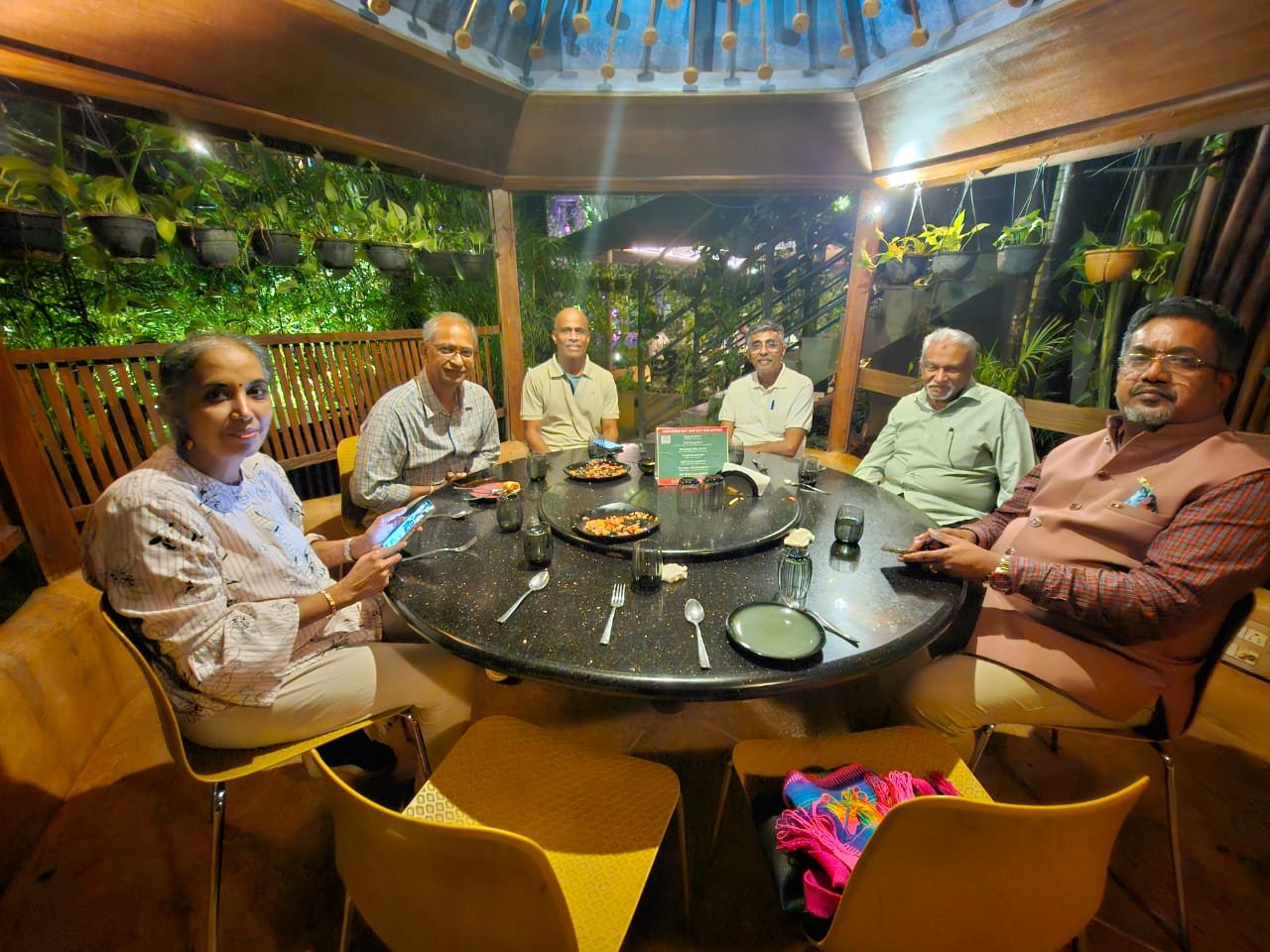 Bangalore based friends had dinner with Sudhakar during his India visit on May/13/2025.