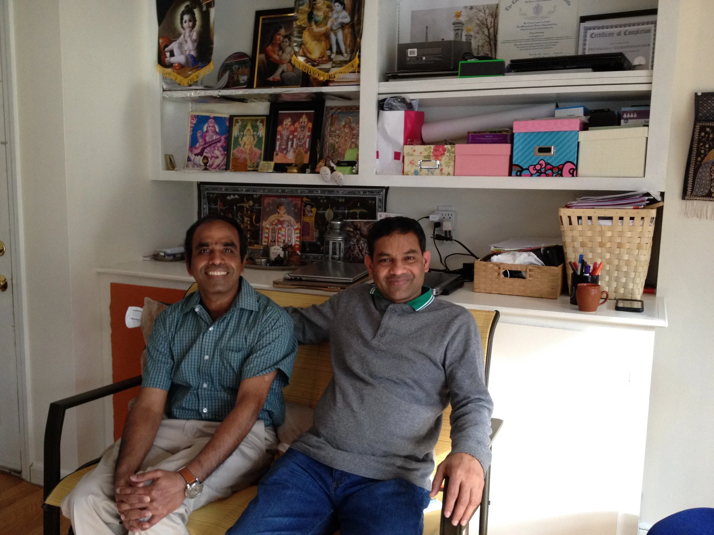 Senthil and Dharmaraj at Dharmaraj's house in Lexington, MA on Mar/13/2016.