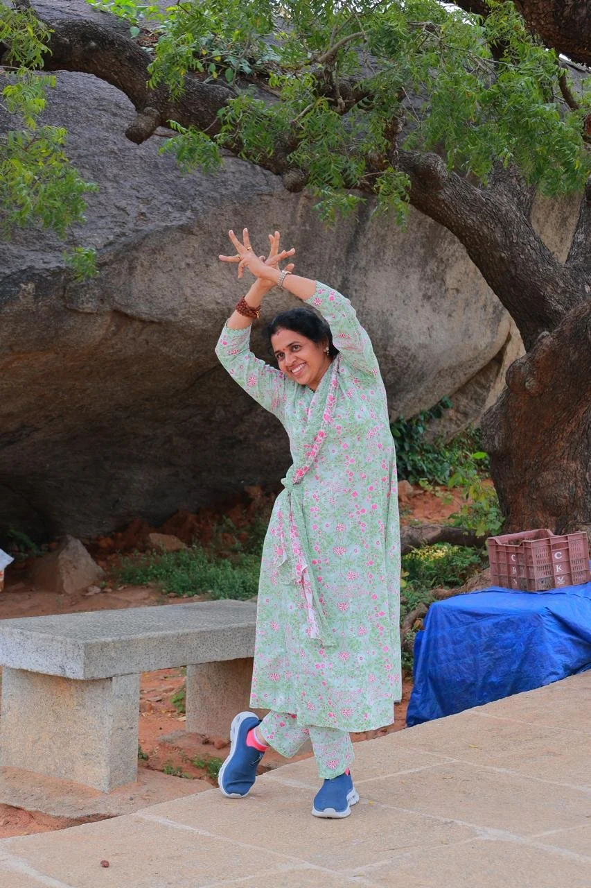 Indhumathi Packirisamy with her acting and dancing skills for a click.
