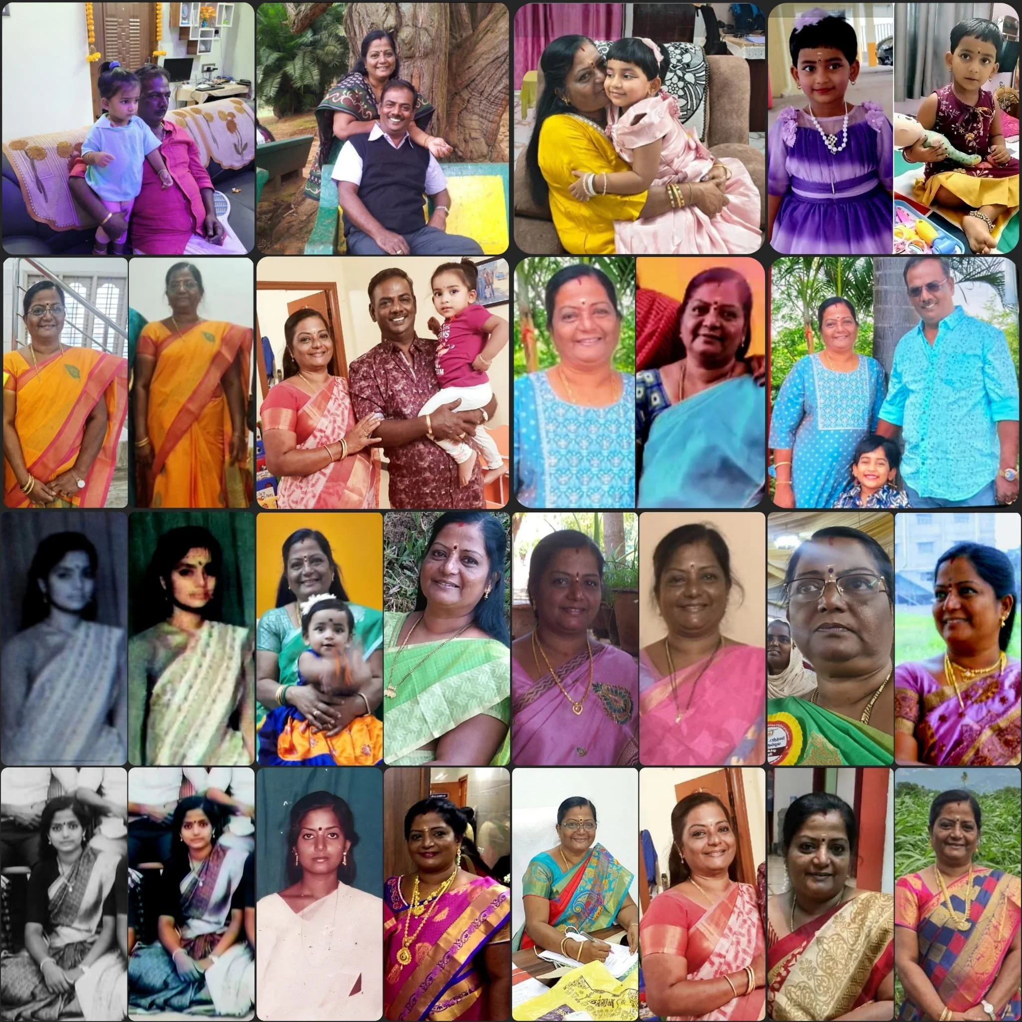 Pal's collage for Malarvizhi's 62nd birthday on Dec/04/2025.