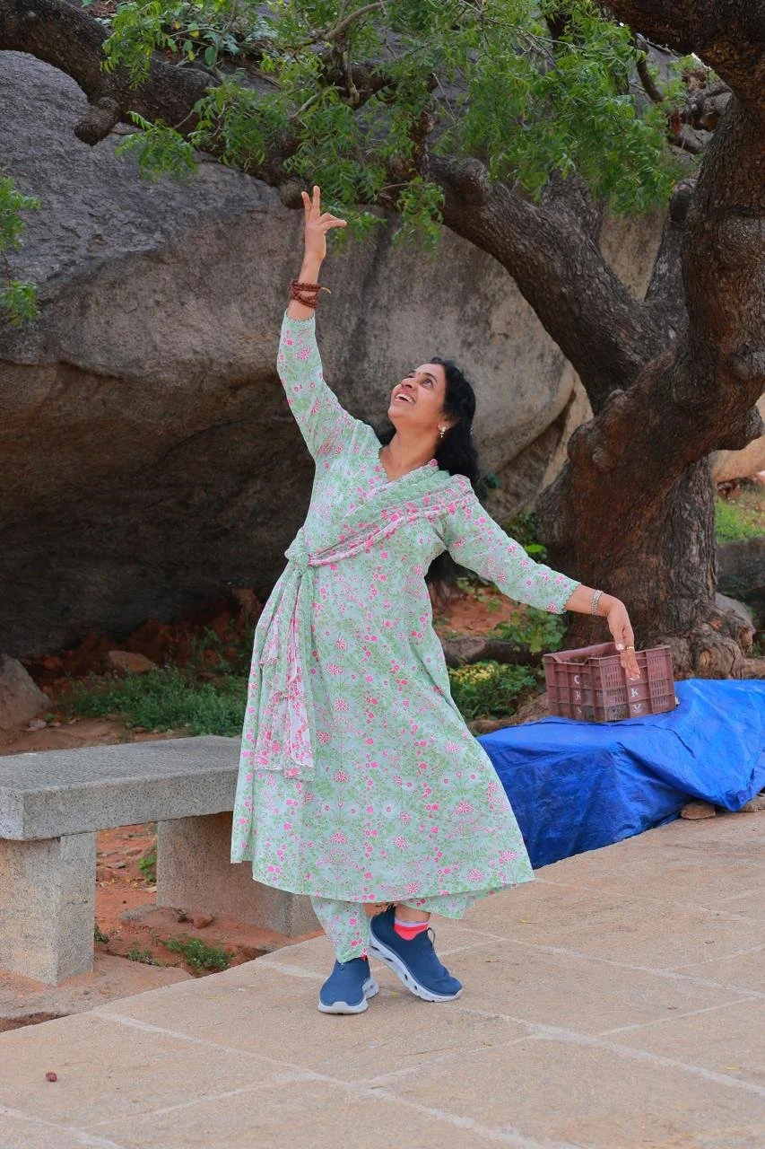 Packirisamy's dear wife showing a divine pose.