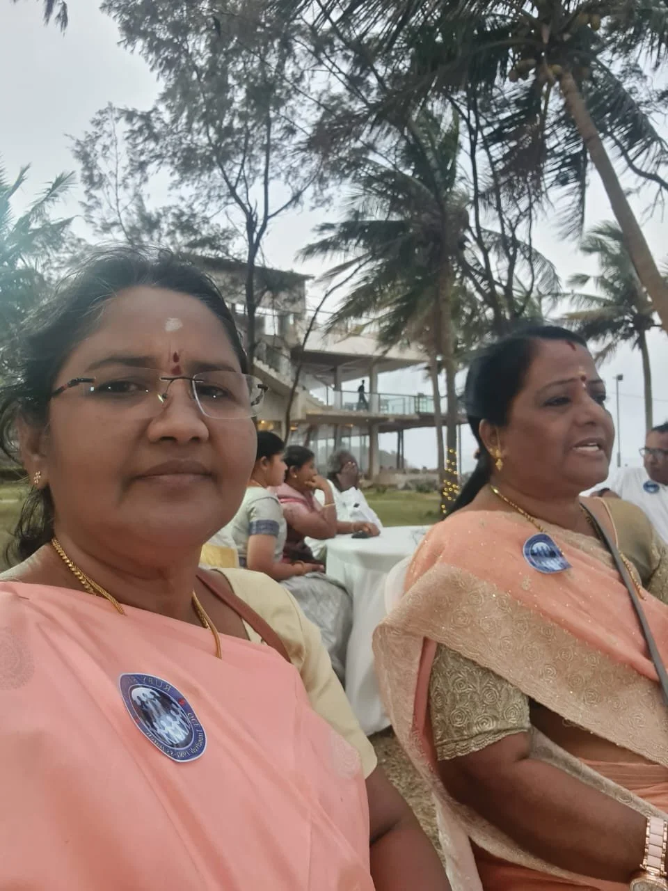 Shanthi and Malarvizhi with the dress code.