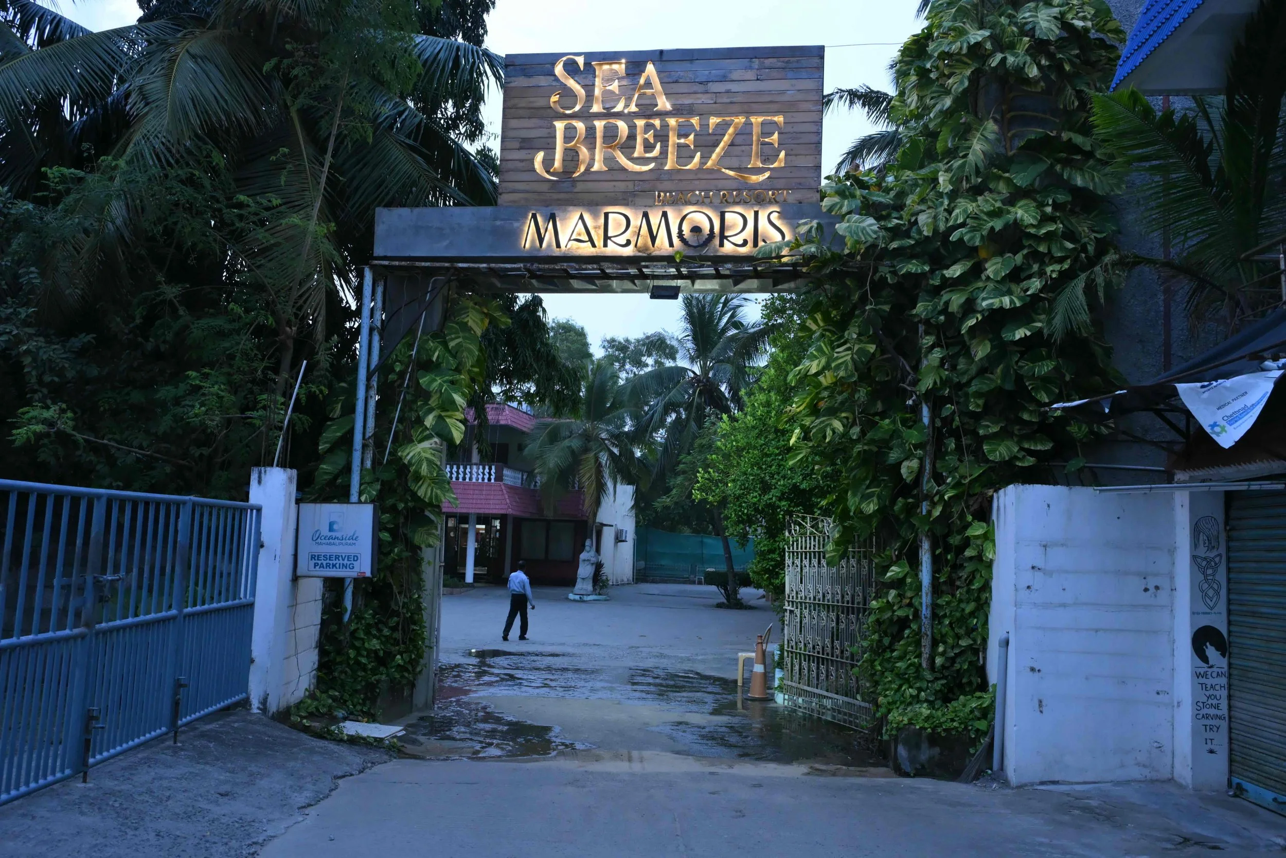 Event location: Sea Breeze Resort in Mahabalipuram.