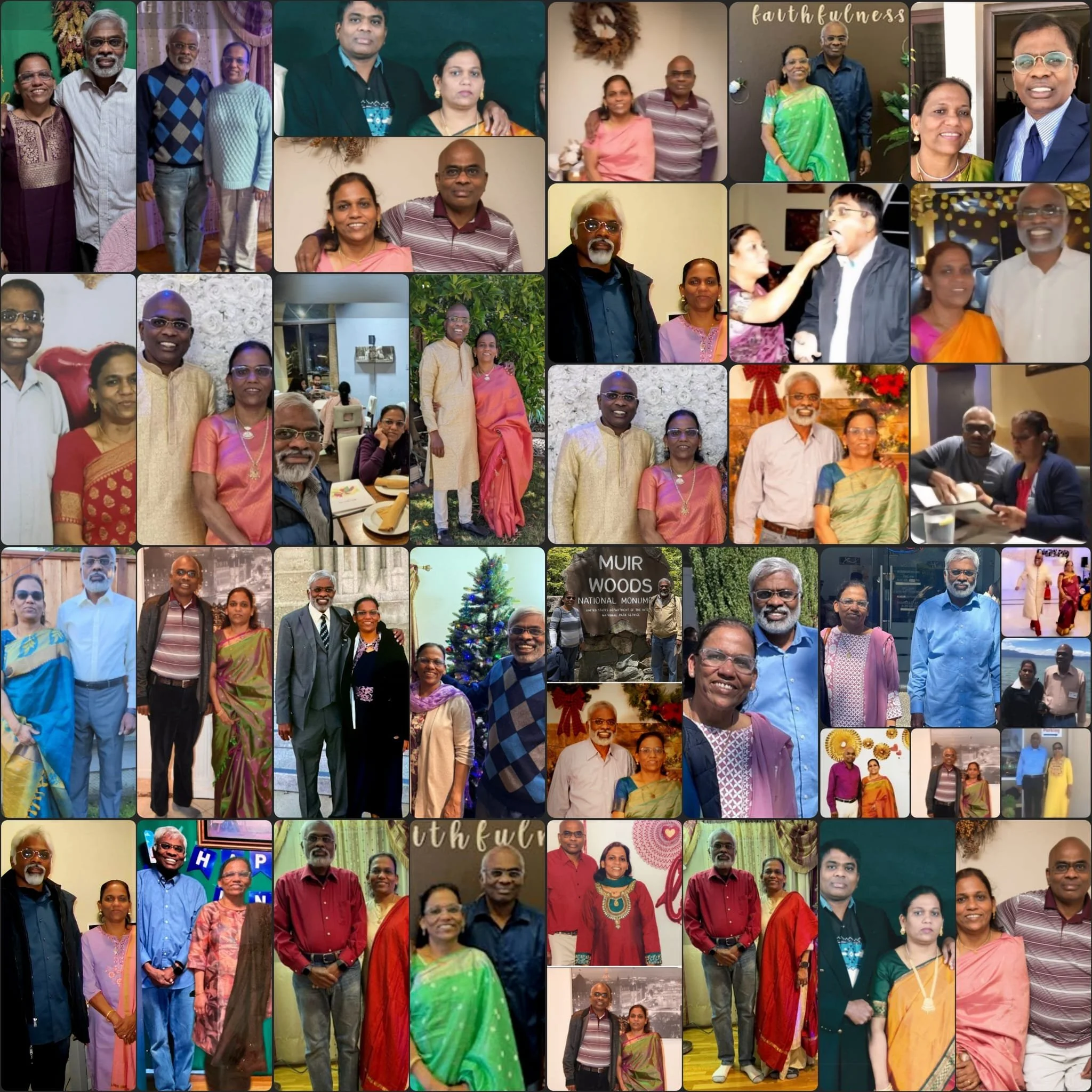 Pal's collage for MalarK + Isaac's 37th wedding anniversary on Dec/07/2025.