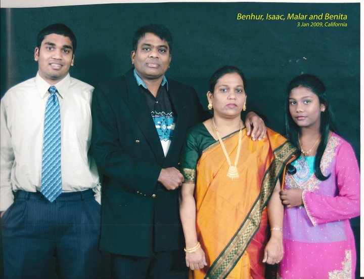 Malarkodi with her family in sunny California.